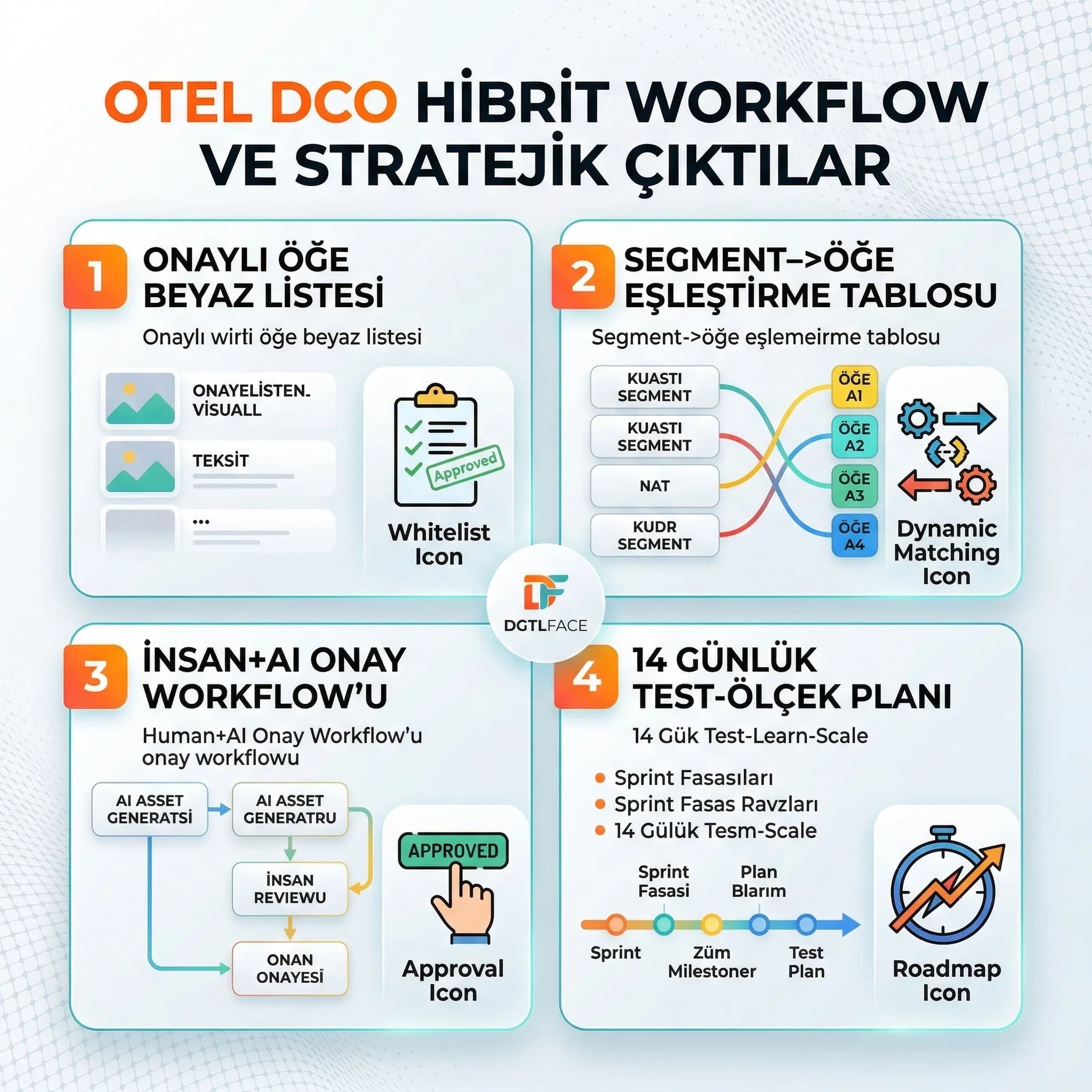 İnsan+AI hibrit workflow çıktıları ve onay sürecini gösteren proof kartı