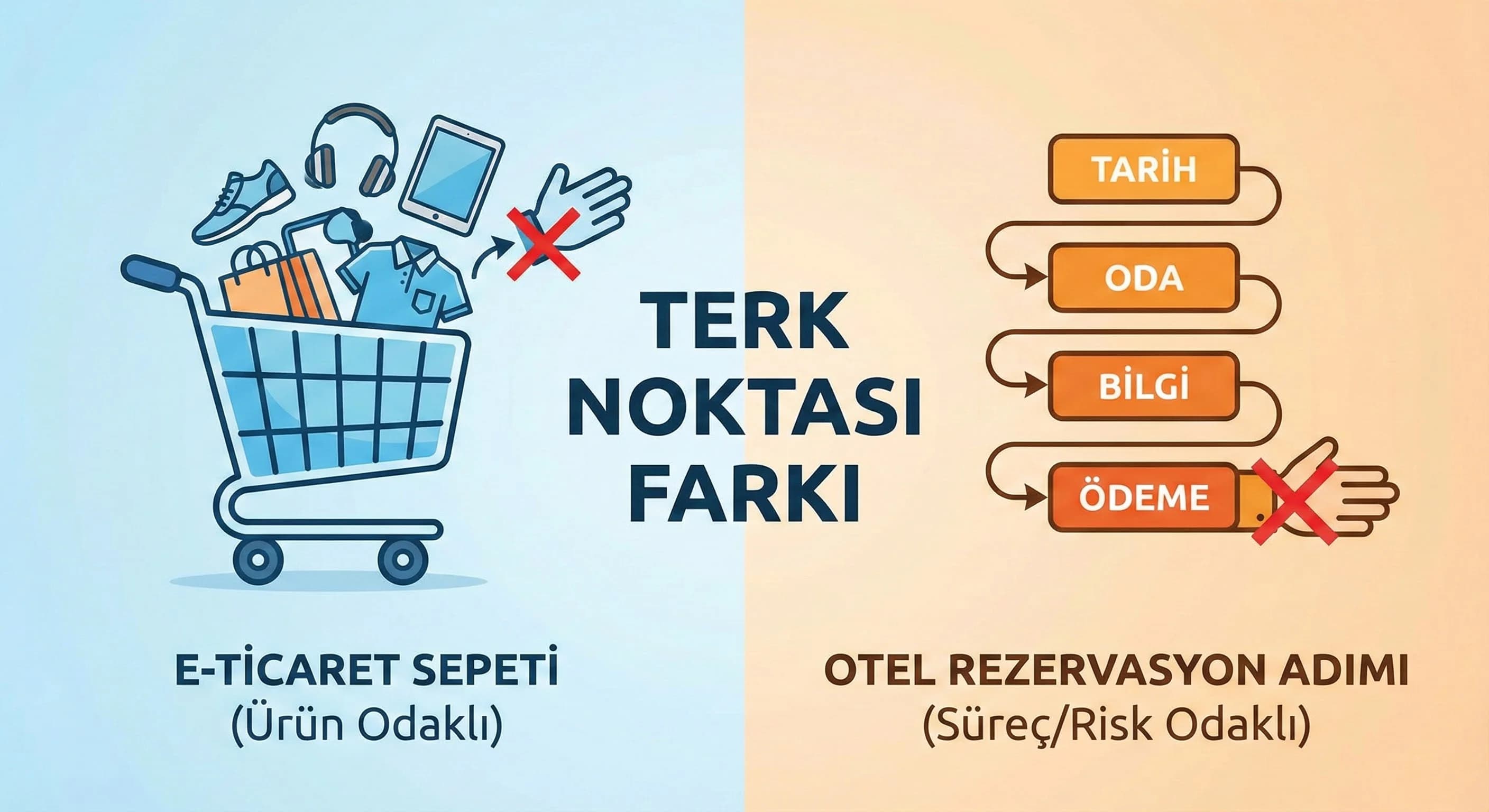 Rezervasyon terki tanımı ve segment mantığını ayıran otel bölüm görseli