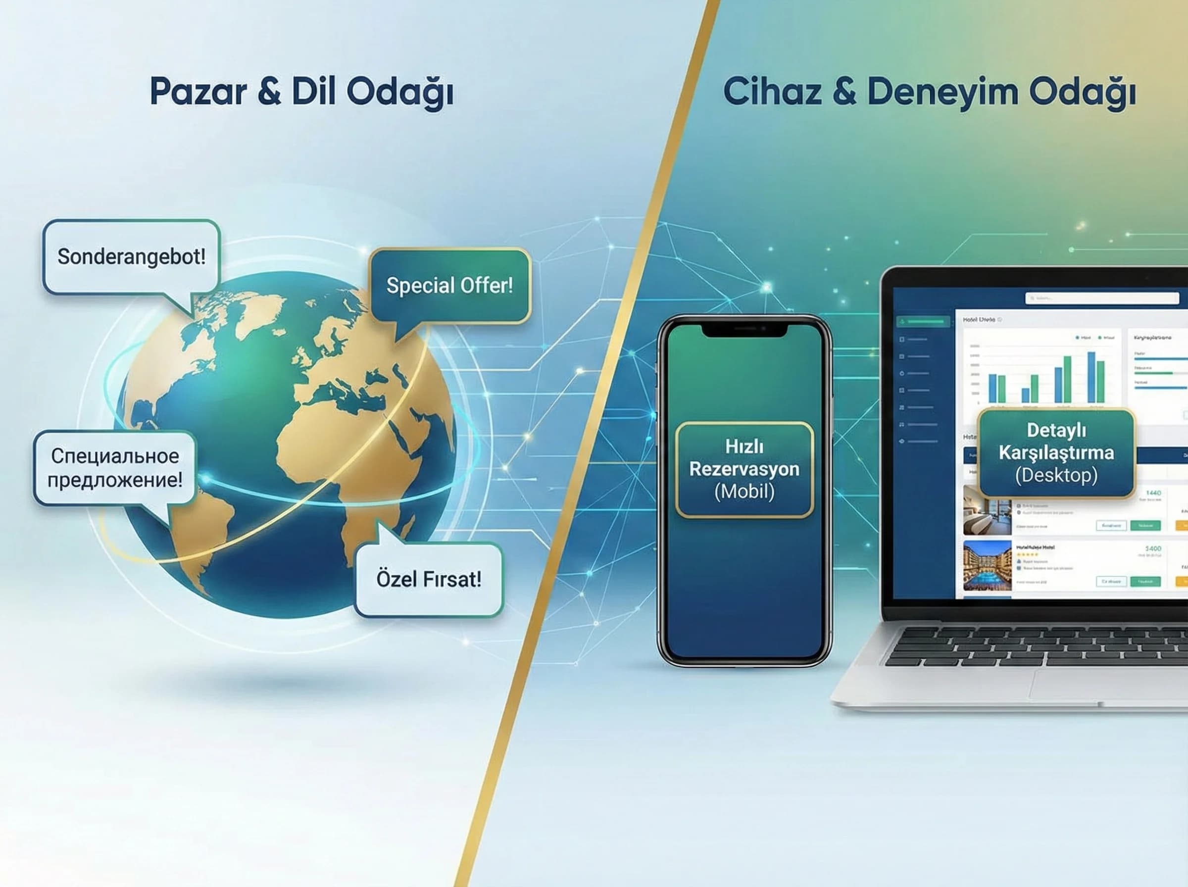 Pazar ve cihaz bazlı segmentasyon stratejisini ayıran bölüm görseli