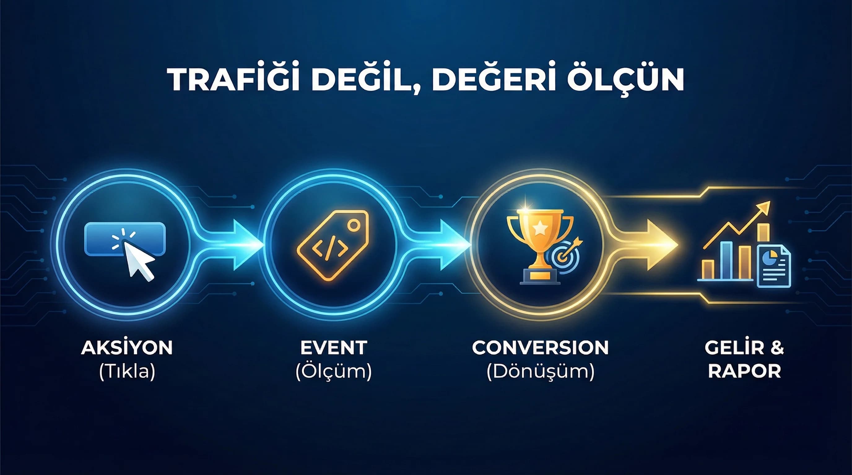 Otel web sitesinde event ve conversion akışını sade anlatan bağlam görseli