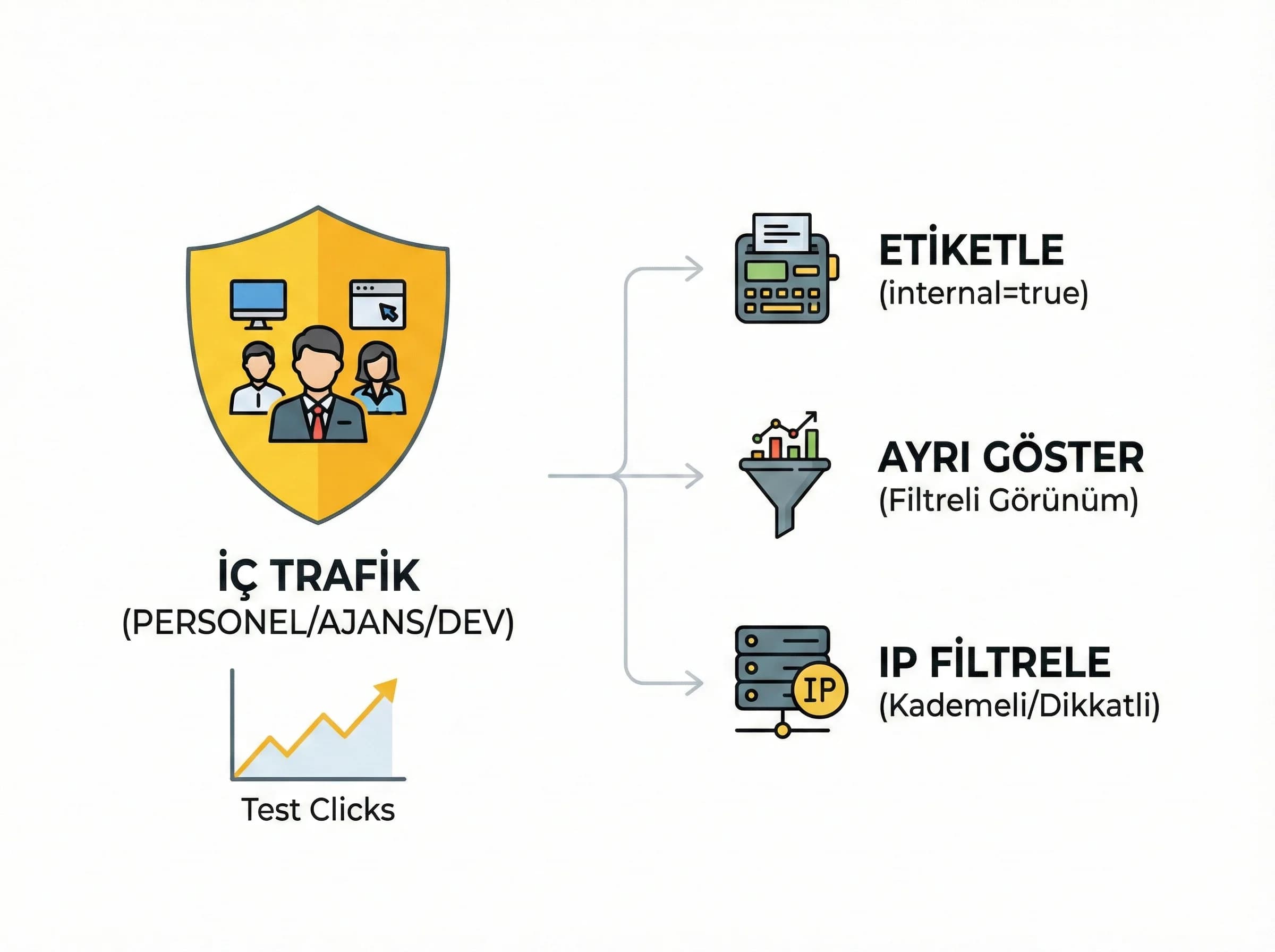 İç trafik ve test ortamı yönetimini ayıran otel ölçüm bölümü görseli