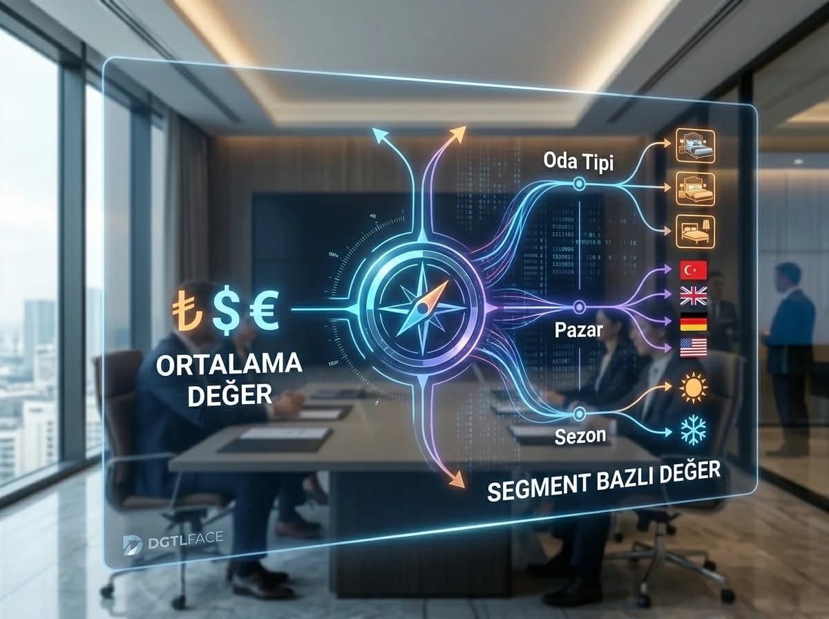 Ortalama ve segment bazlı değer modelini otel bağlamında ayıran görsel