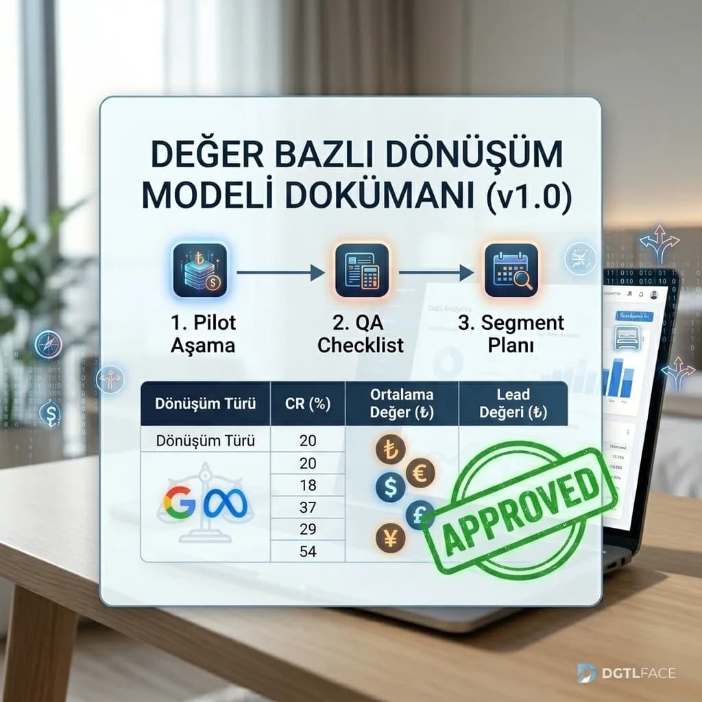 Value-based bidding model dokümanı ve geçiş planını otel için özetleyen proof kartı