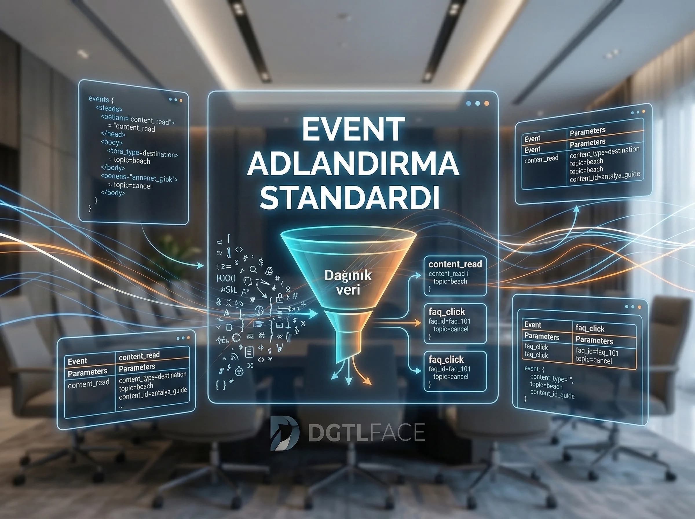 Event tasarımı ve naming standardını otel ölçümünde ayıran bölüm görseli