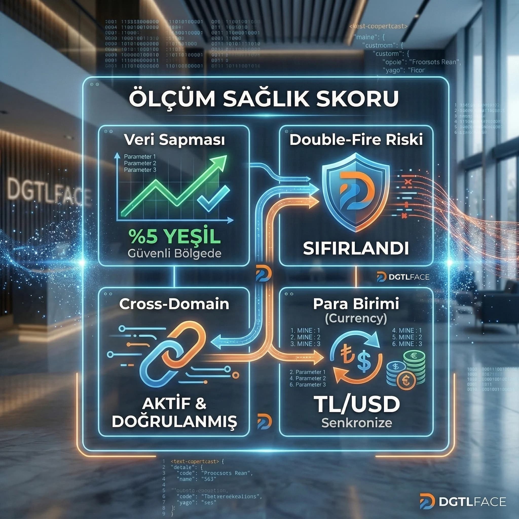 Sapma double fire currency ve cross-domain audit KPI kartı