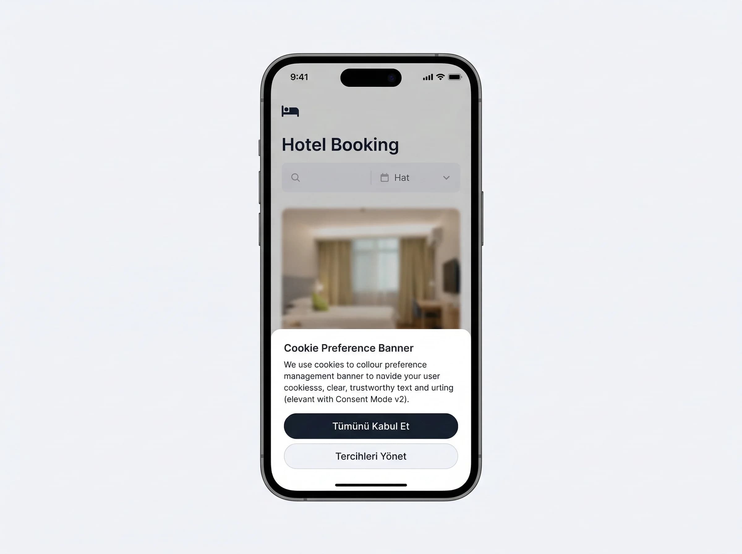 Banner UX ve consent akışı adımlarını otel dönüşüm ölçümünde ayıran görsel