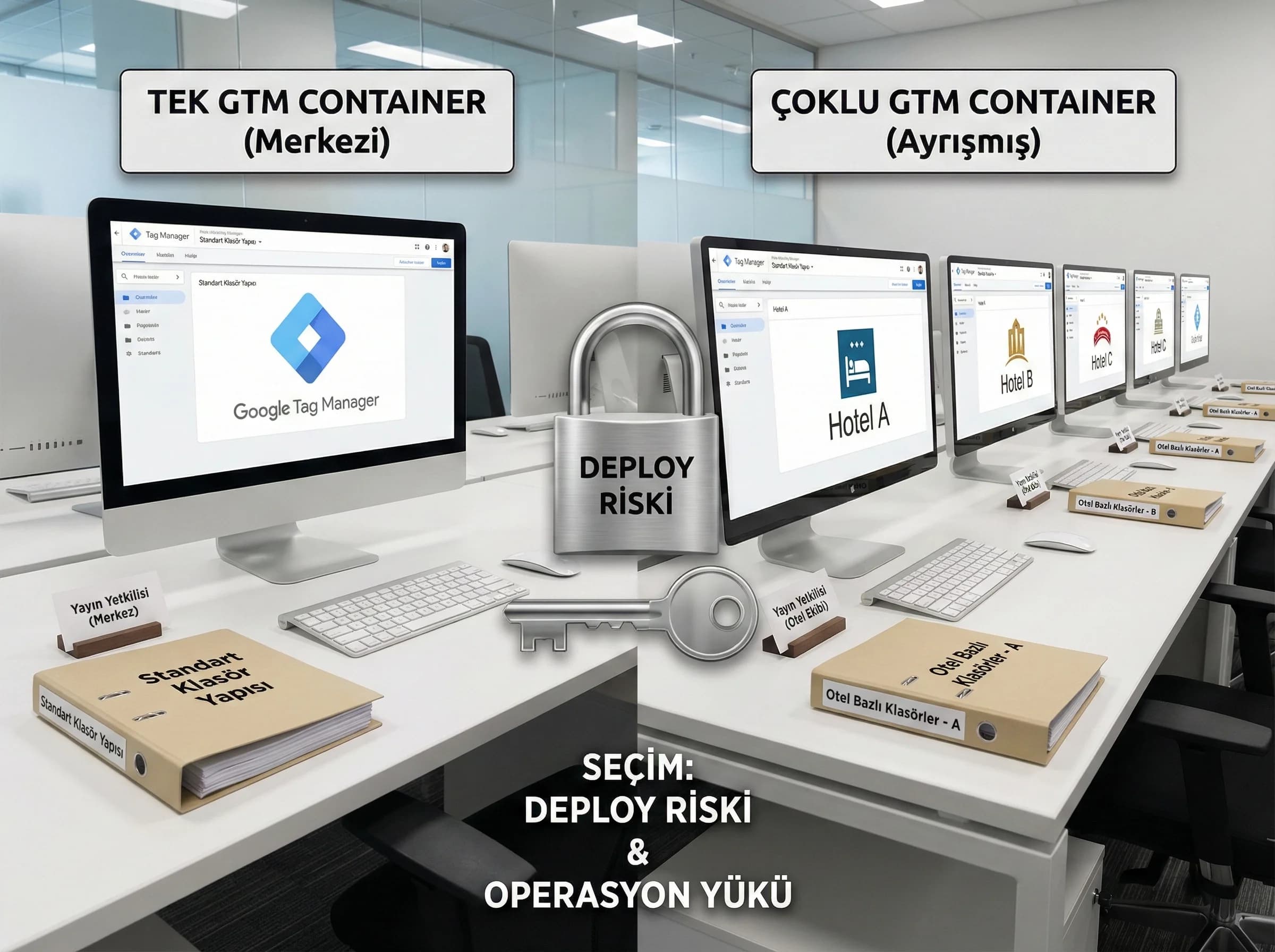GTM container seçeneklerini ve governance farkını ayıran bölüm görseli