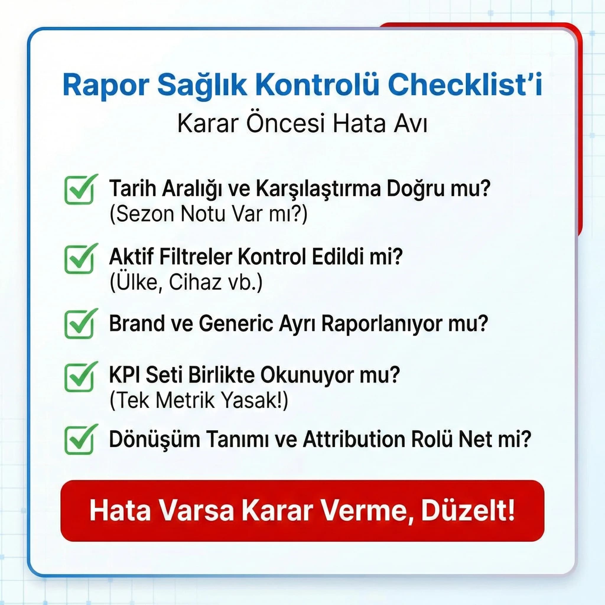 Otel reklam raporu checklist’i, karar öncesi hataları yakalar
