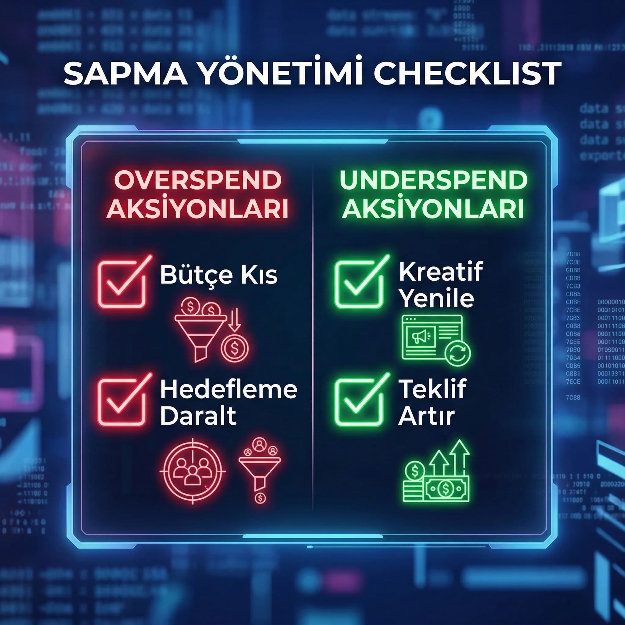 Overspend underspend checklist’i, otel kampanyalarında doğru aksiyonu seçtirir