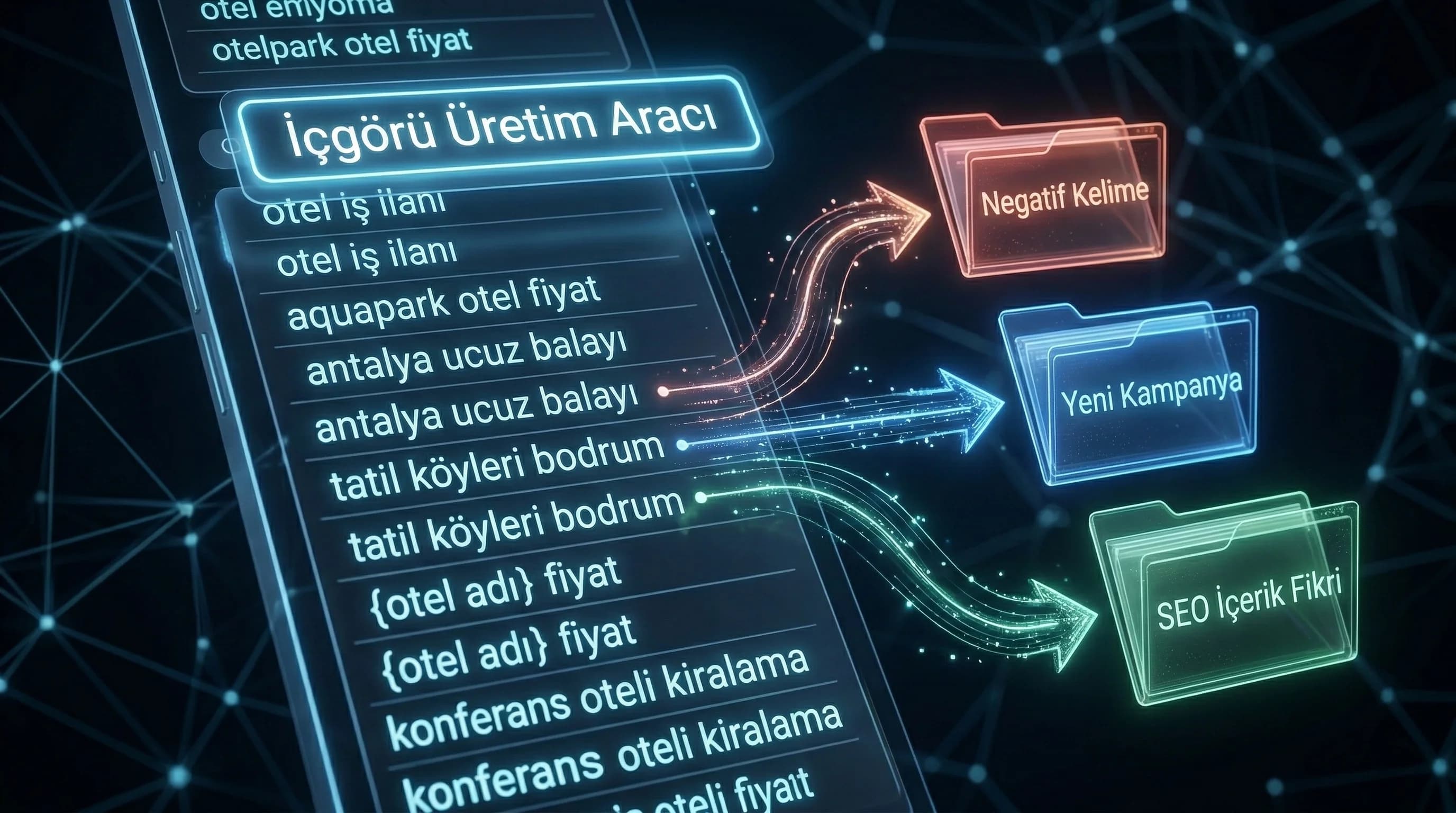 Sorgu listesi, otel reklam raporunu içgörü üretim aracına dönüştürür