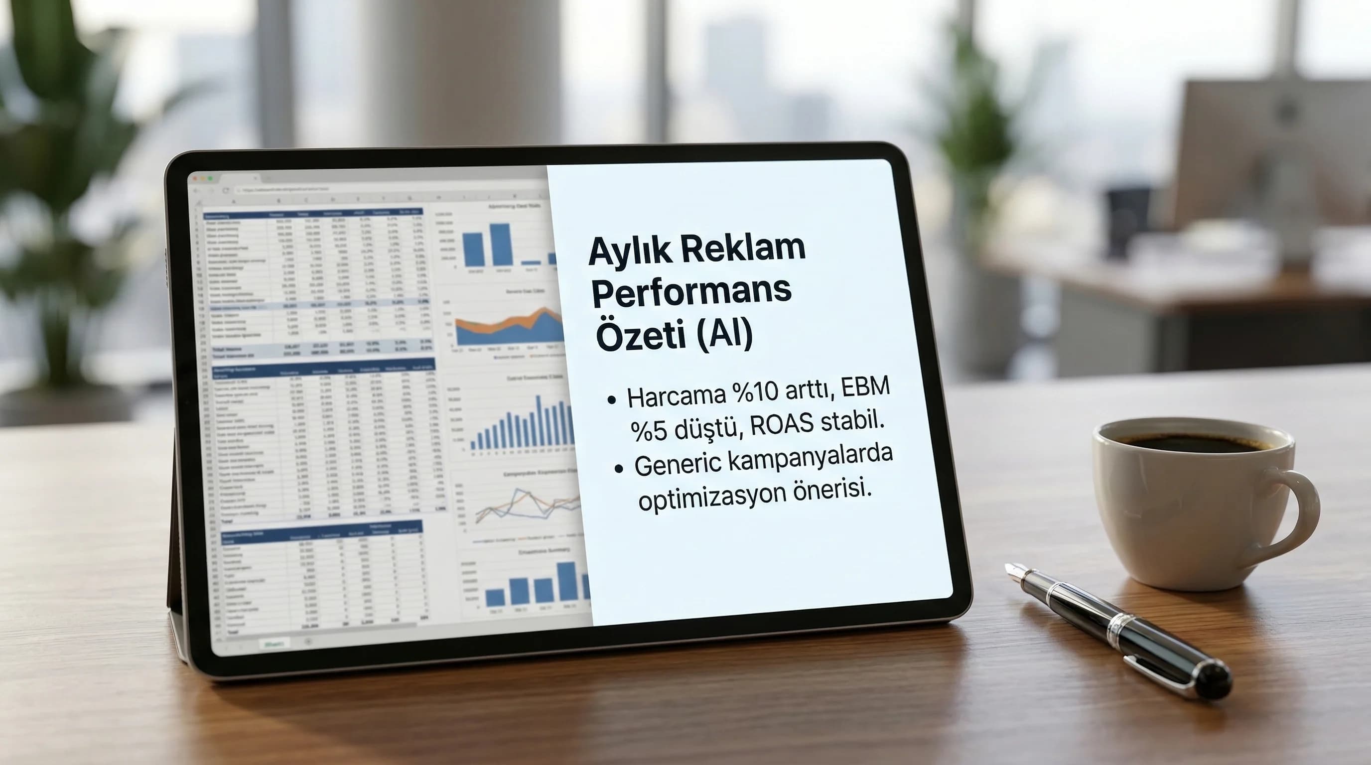 AI rapor özeti, otel reklam verisini hızlı okunur metne dönüştürür