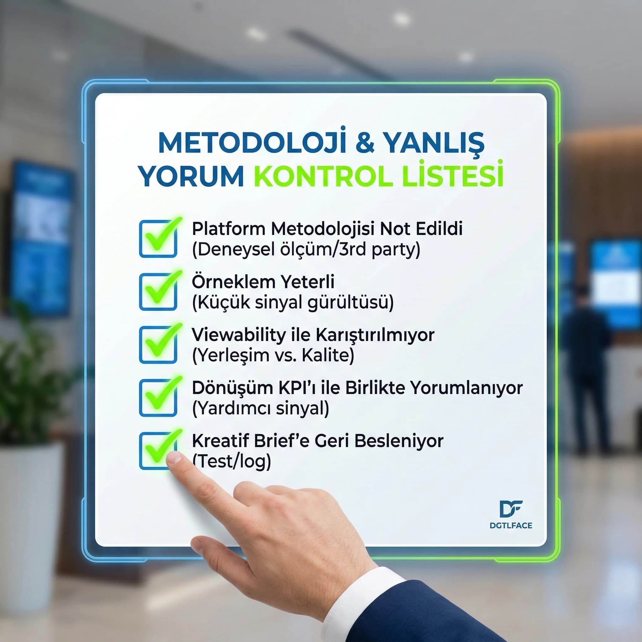 Attention checklist’i, metodoloji farkıyla yanlış yorumu azaltır
