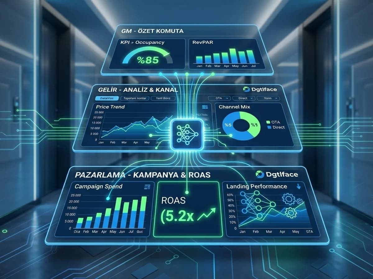 Rol bazlı dashboard tasarımı, GM revenue marketing için doğru derinliği sunar