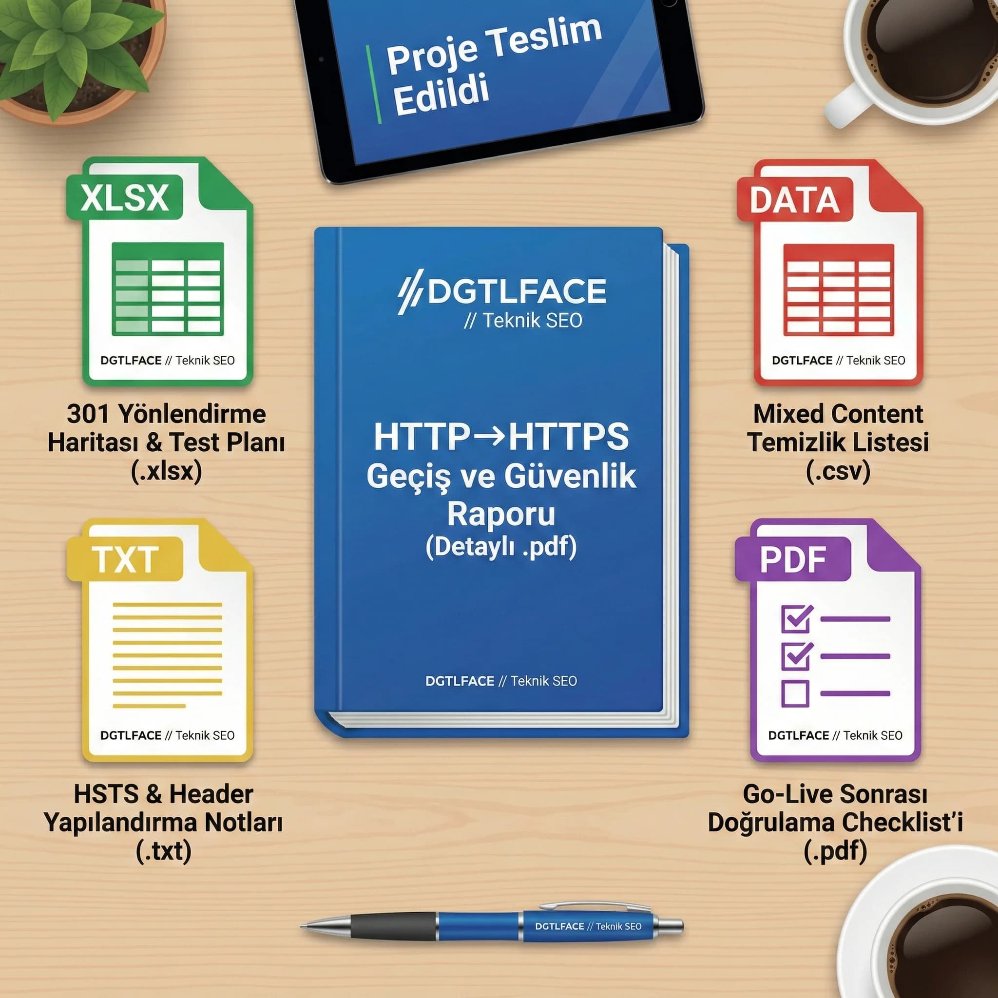 Teslimatlar: redirect planı, mixed content temizliği, doğrulama raporu