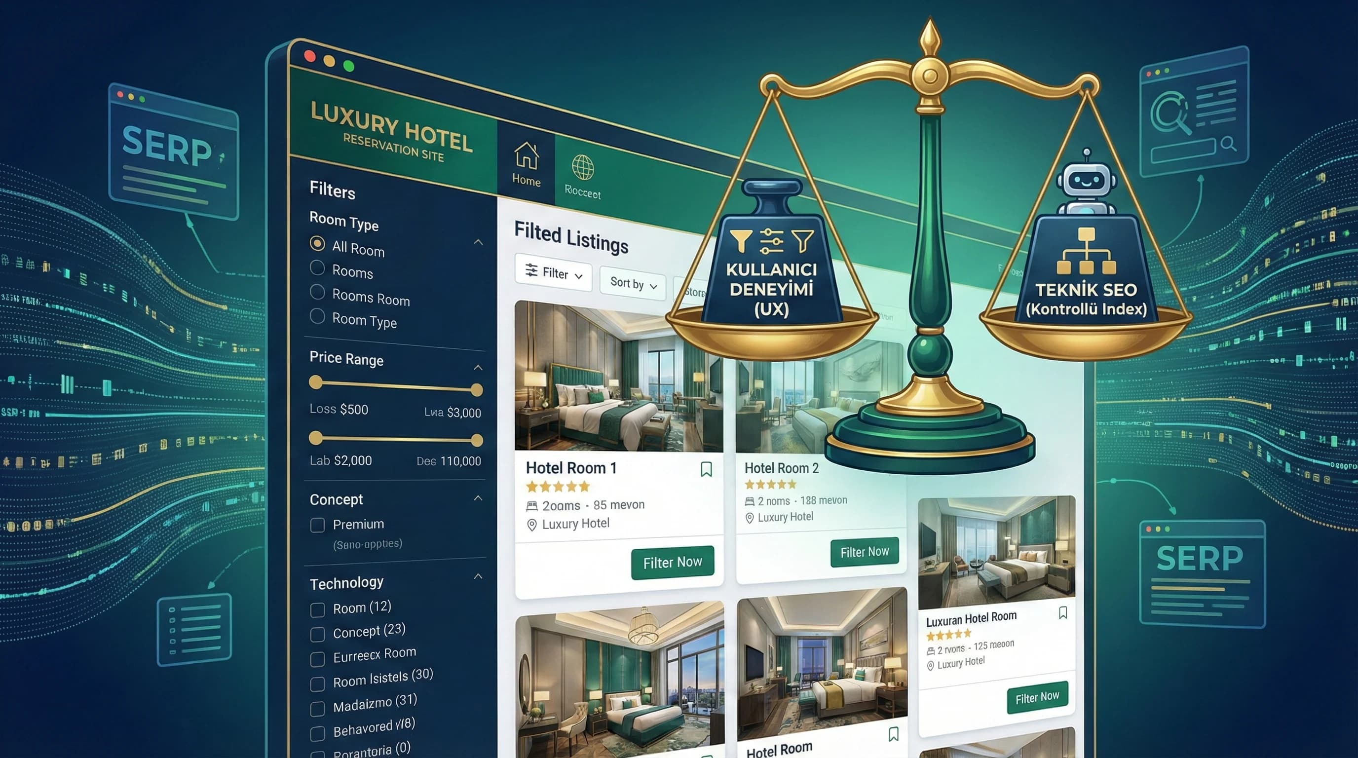Faceted Navigation ve Filtreli Listeleme Otel Sayfalarında Teknik SEO Nasıl Yönetilir?