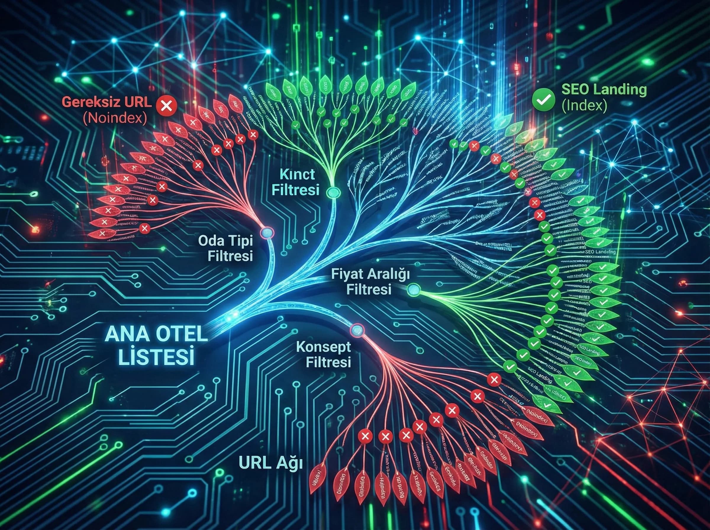 Faceted nav temelleri bölüm ayracı, otel SEO