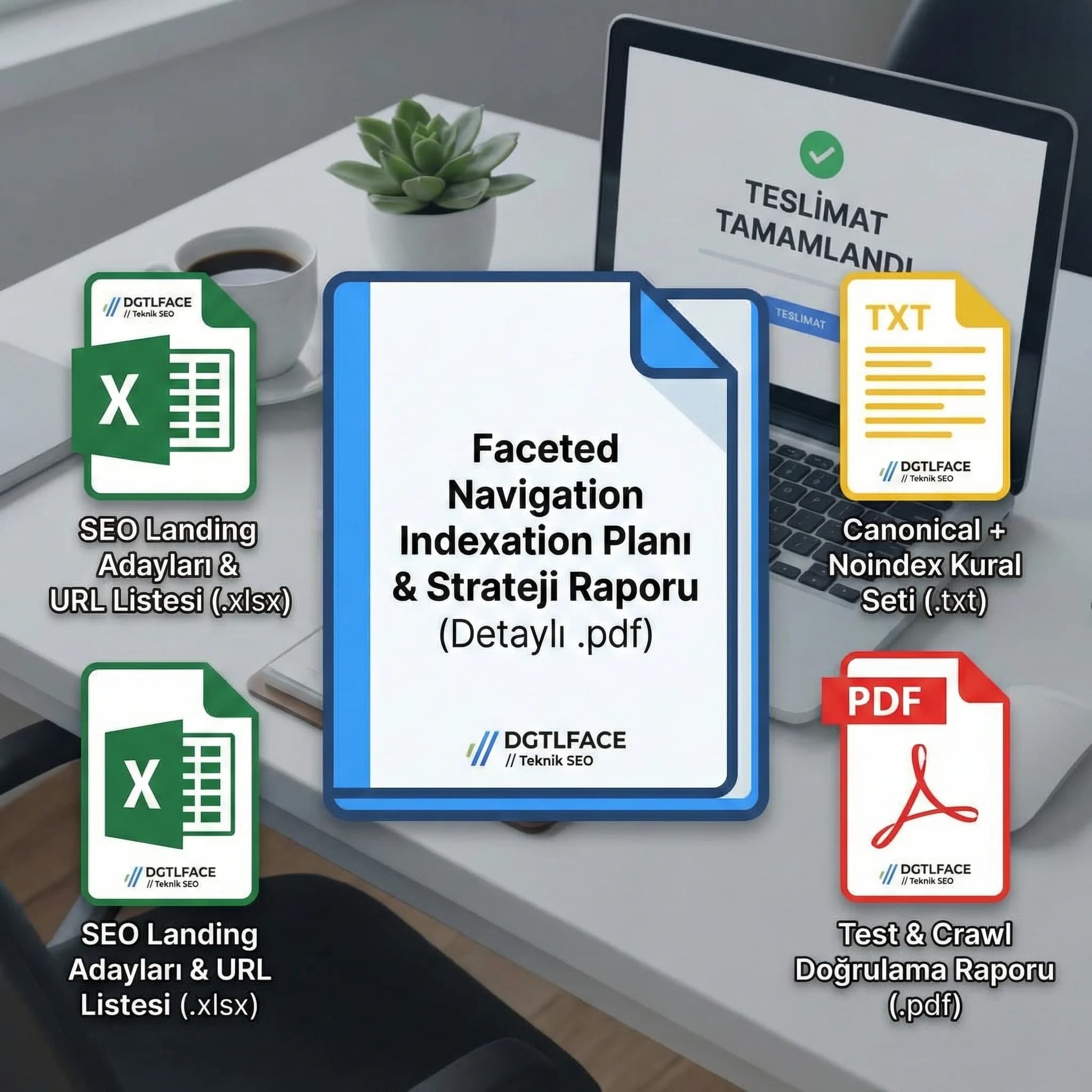 Teslimatlar: indexation planı, landing listesi, test raporu kartı