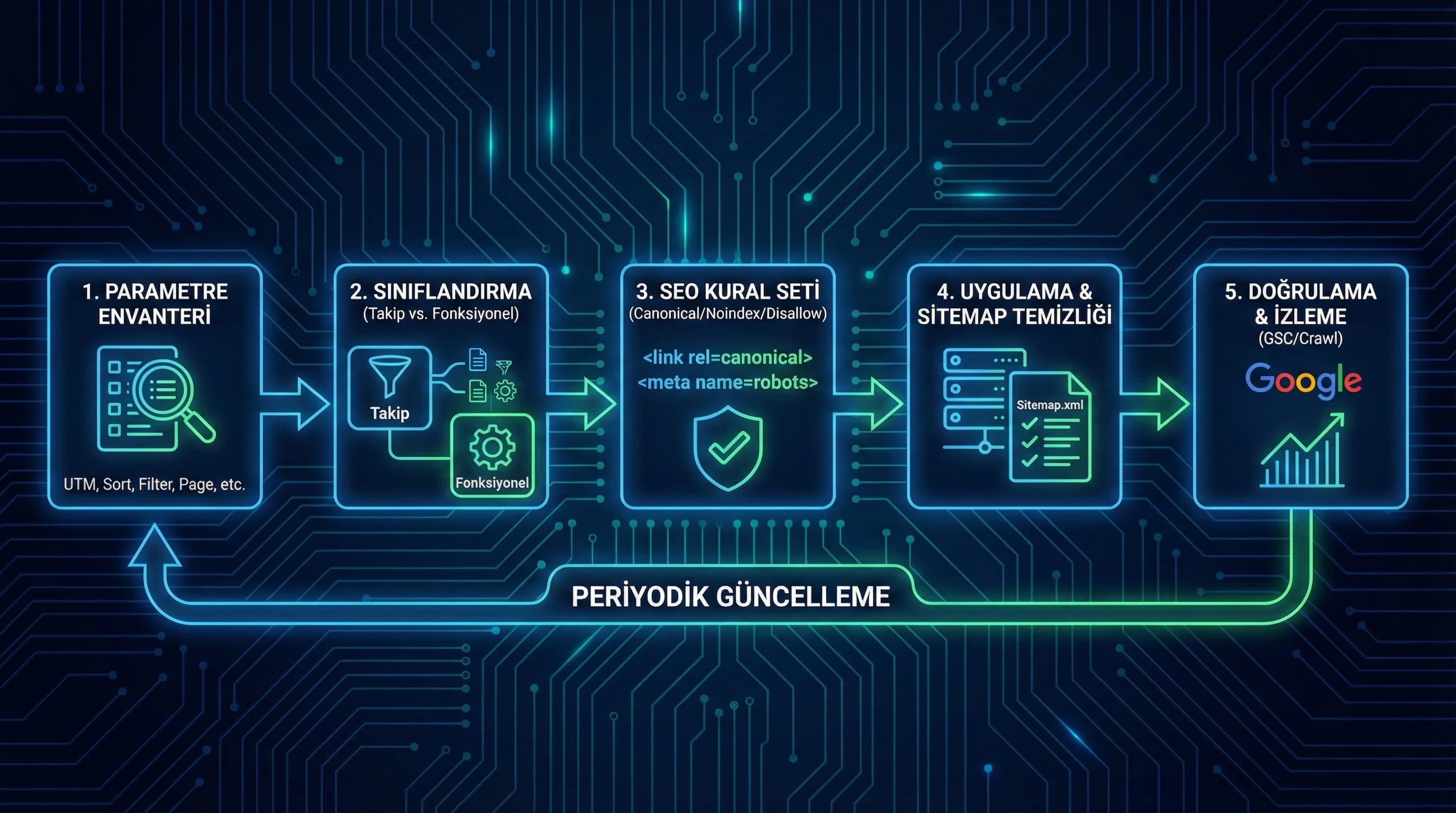 Parametre governance ve karar akışı diyagramı