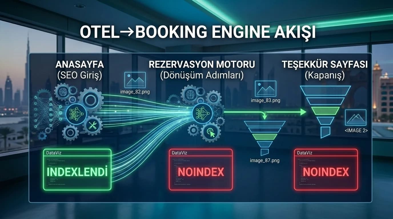 Otel→booking engine akışını özetleyen bağlam görseli