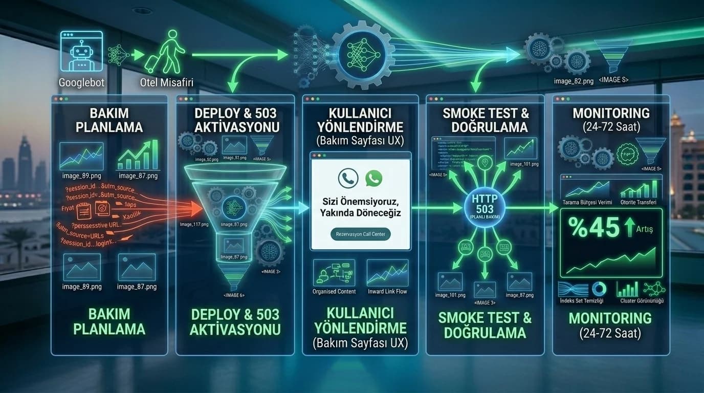 Bakım akışı ve kullanıcı/bot deneyimi diyagramı