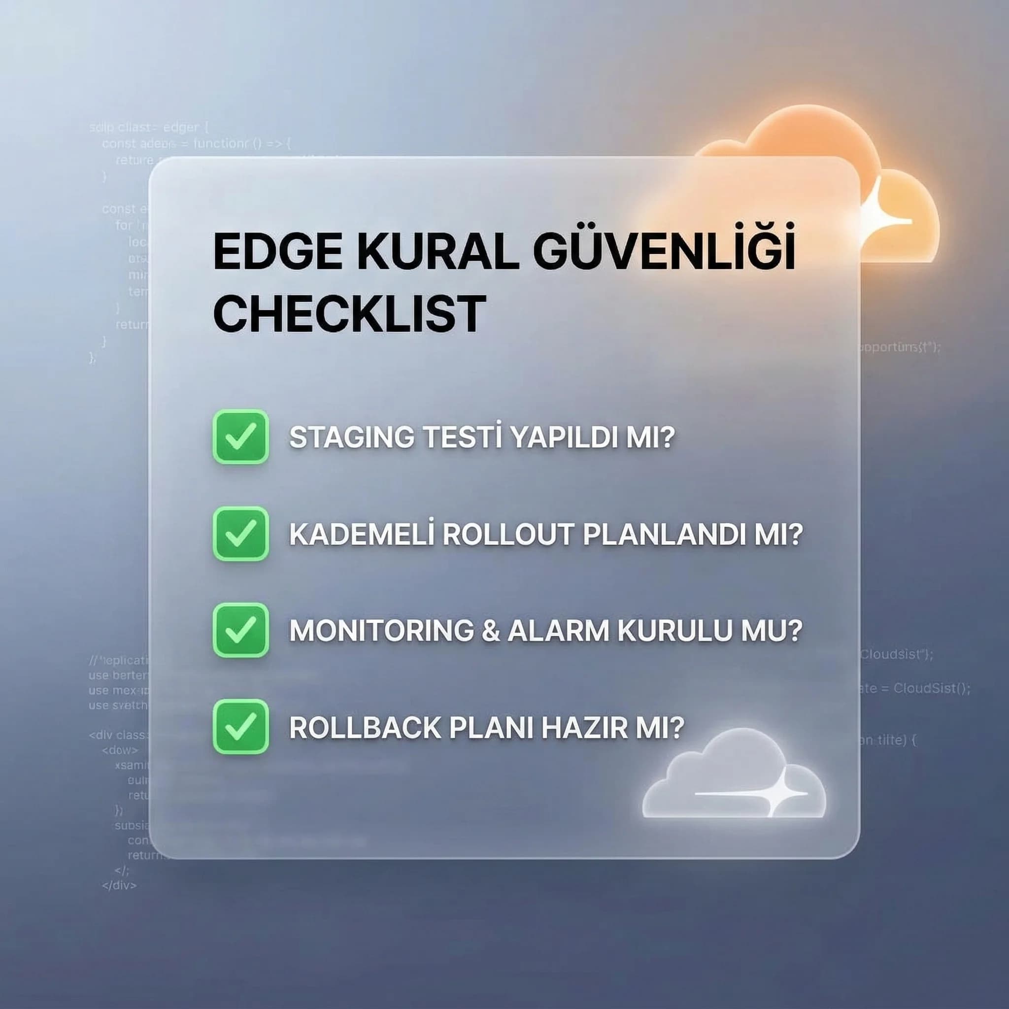 Edge kural güvenliği checklist kartı