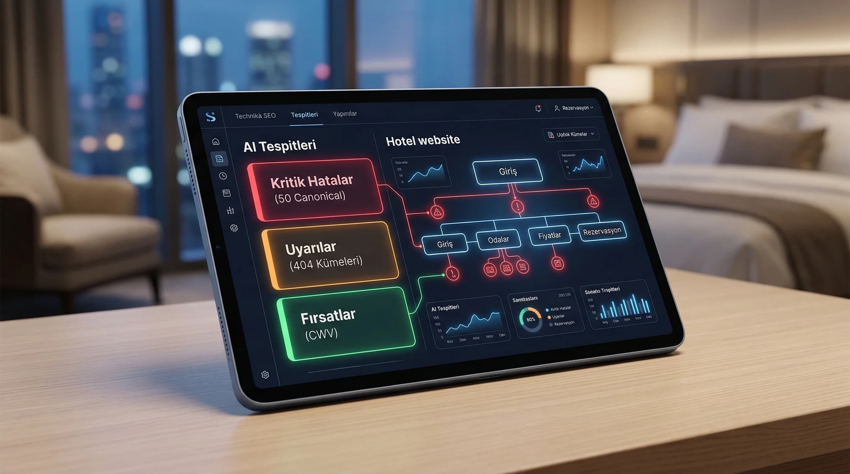 AI audit özet kartları mockup’ı ve süreç bağlamı