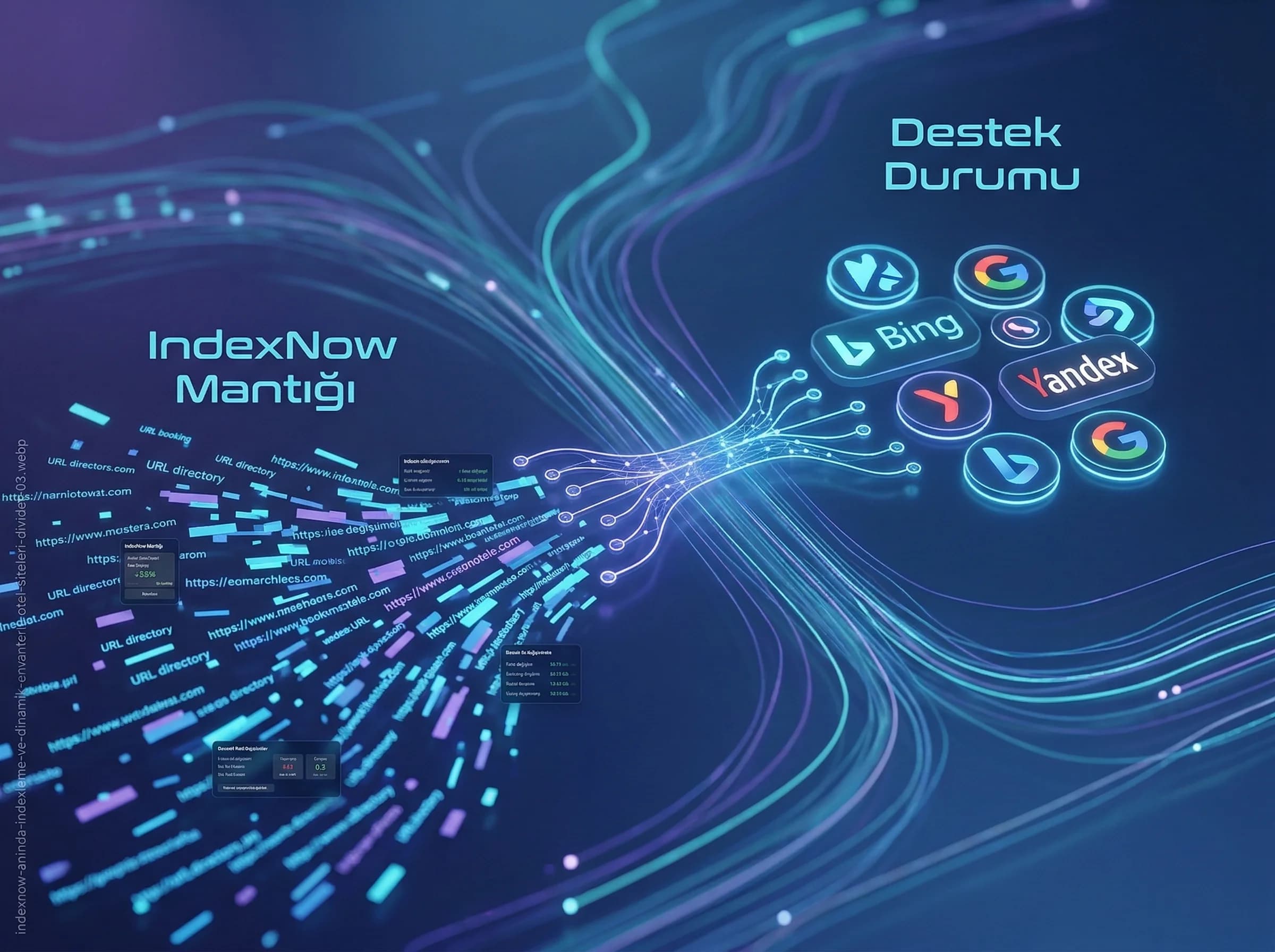 IndexNow mantığı ve destek durumu ayracı, otel SEO bağlamı