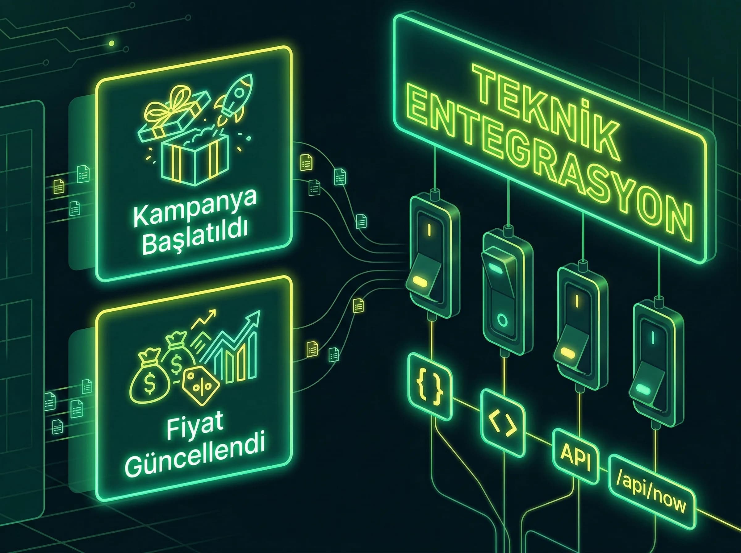 Senaryolardan teknik entegrasyona geçiş ayracı, otel bağlamı