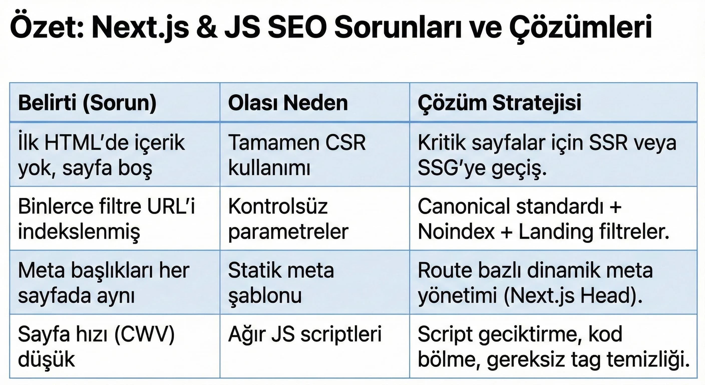 Next.js & SEO Sorunları ve Çözümleri