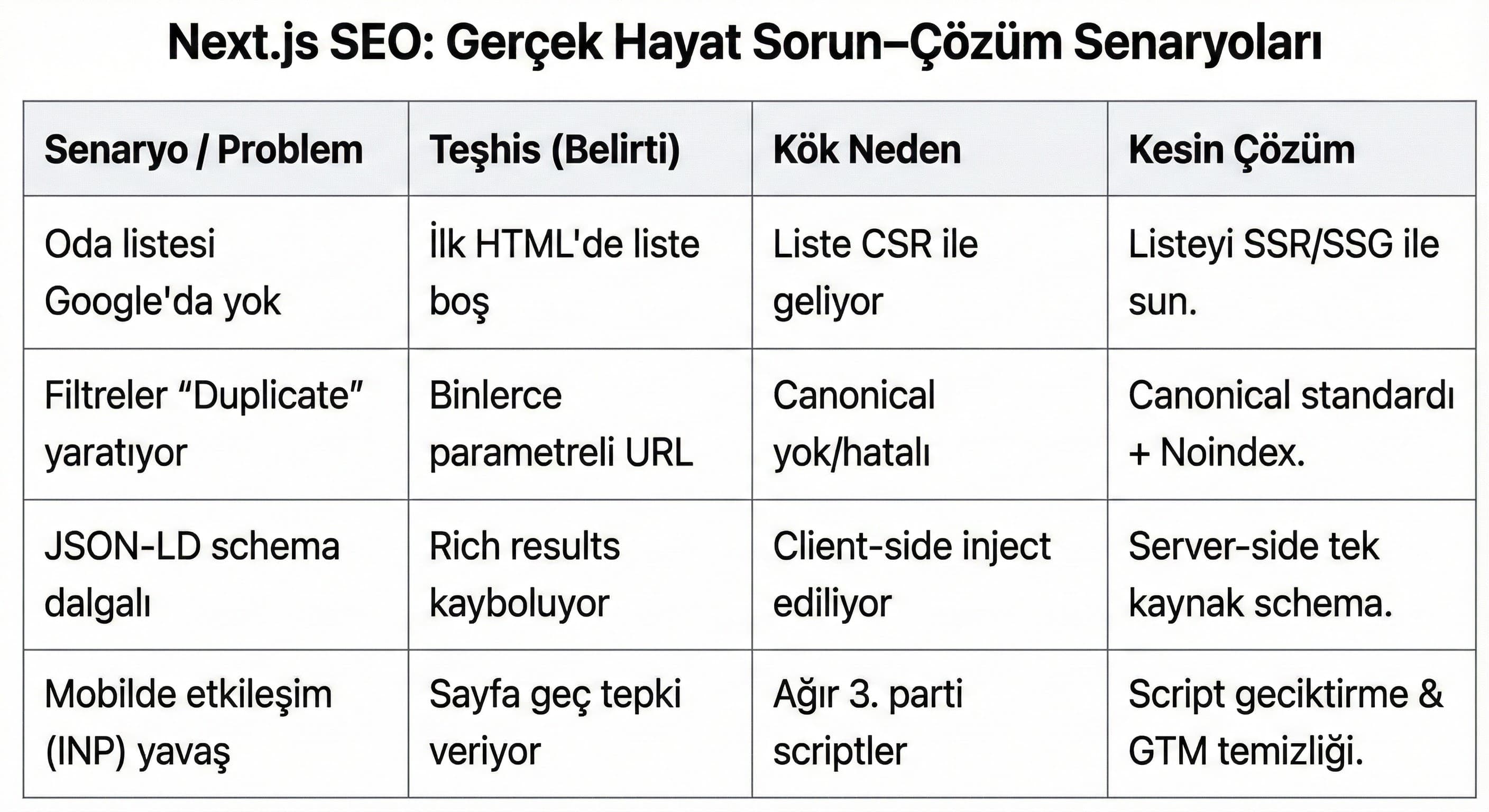 Otel ve Ajans Siteleri İçin Örnek Sorun–Çözüm Senaryoları