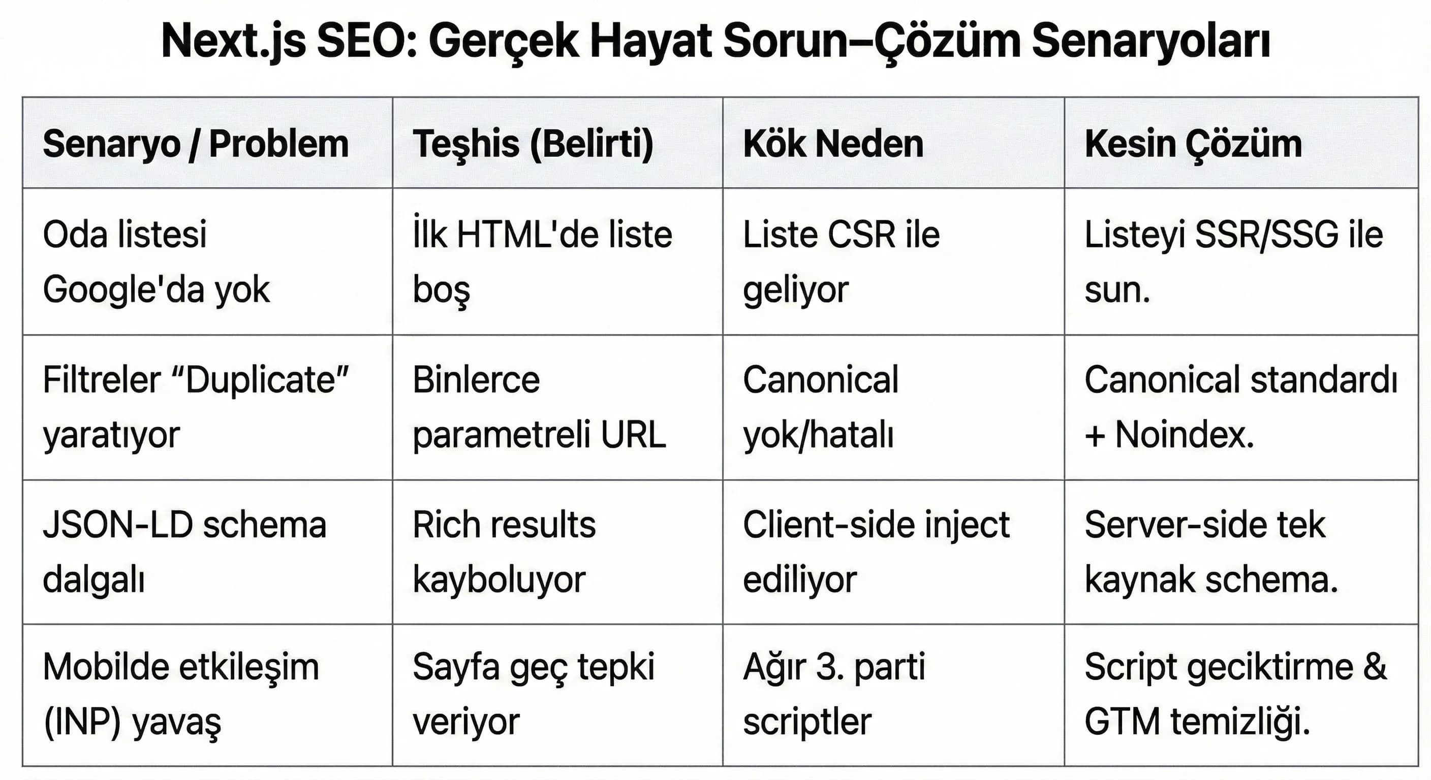Otel ve Ajans Siteleri İçin Örnek Sorun–Çözüm Senaryoları