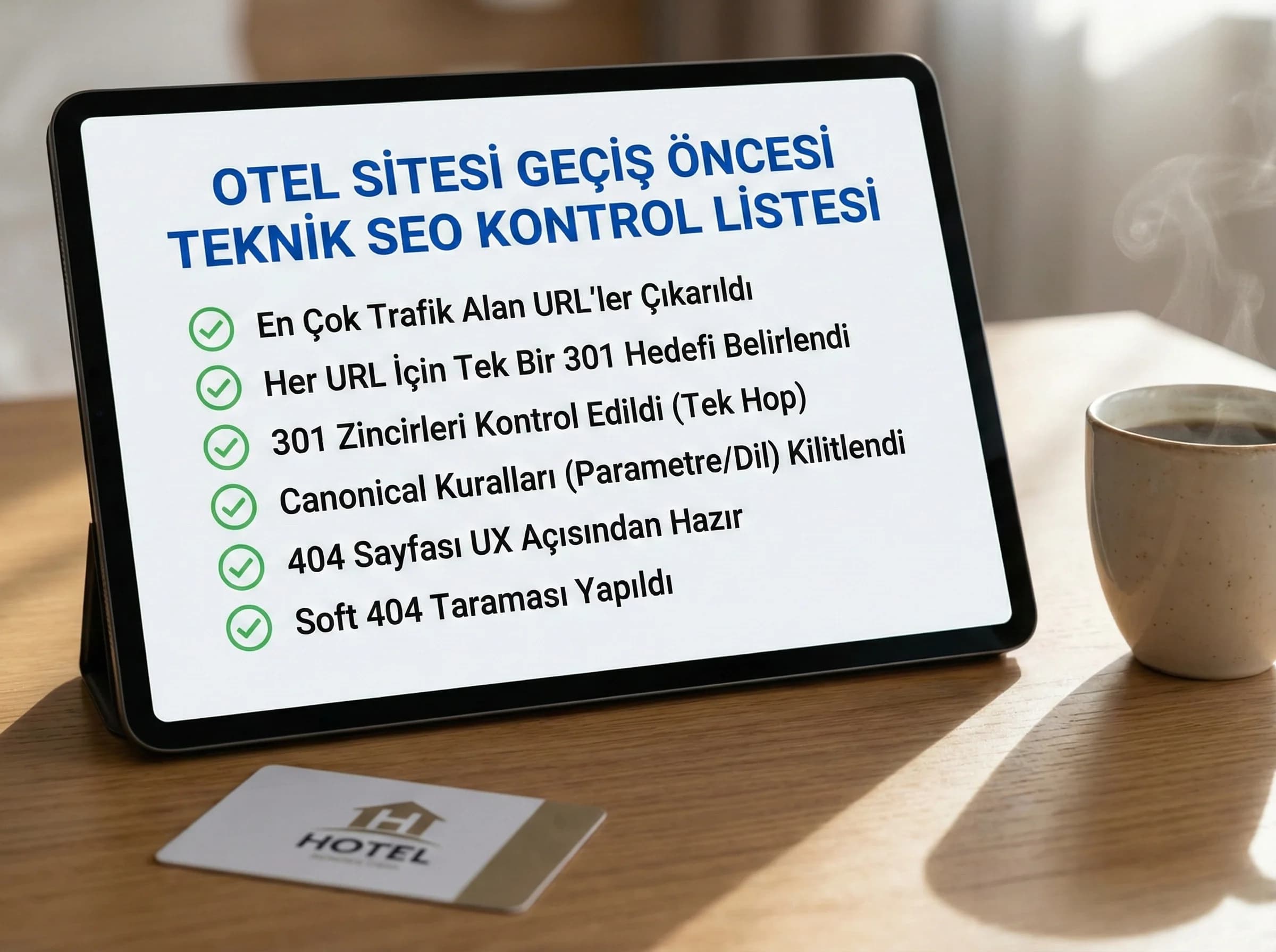 Yenileme öncesi 301-404-canonical kontrol çerçevesi, otel projesi