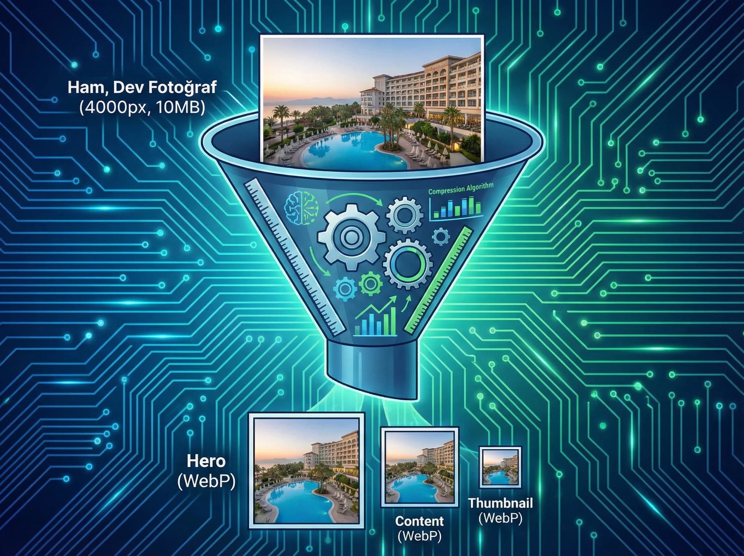 Görsel optimizasyonu bölüm ayracı ve otel bağlamı