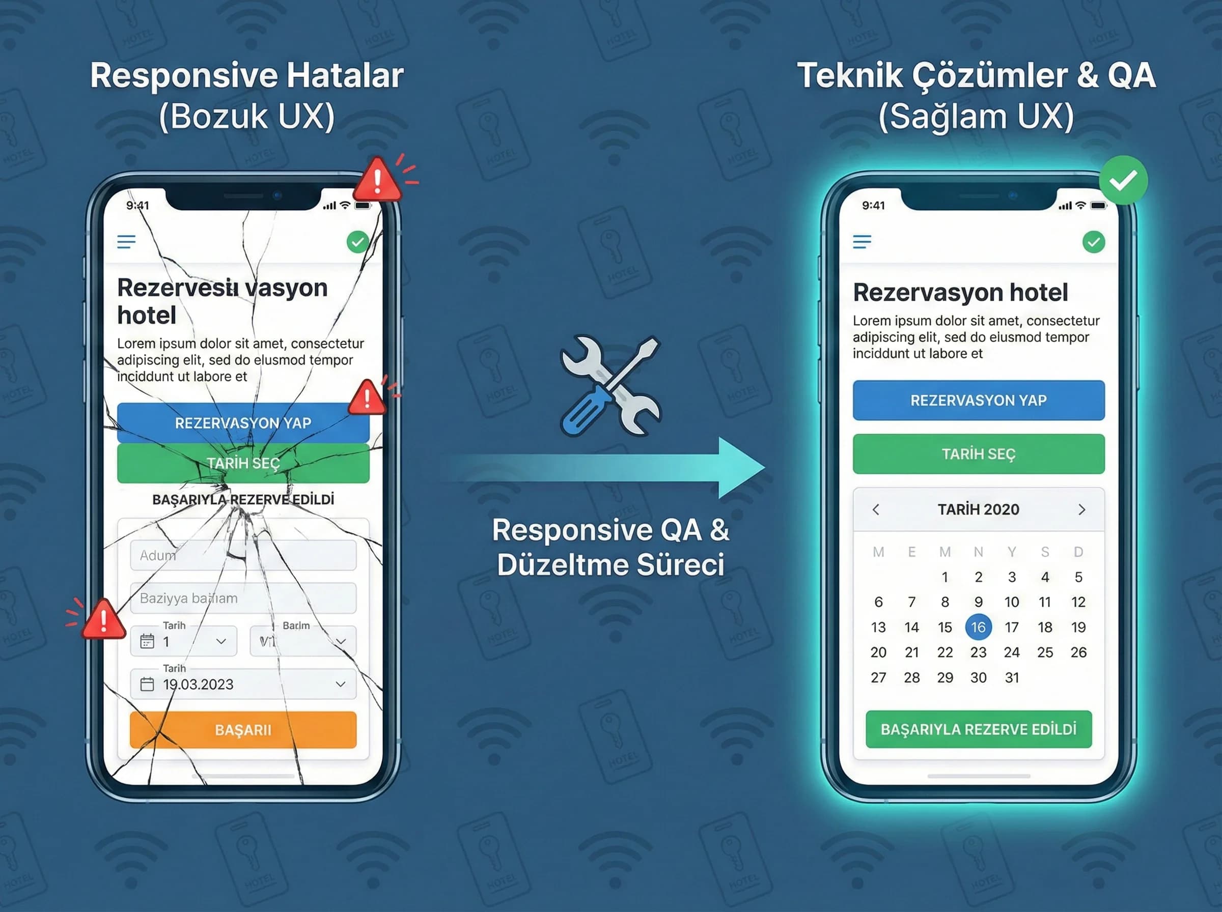 Responsive hatalar ve çözüm adımlarına geçiş bölüm ayracı
