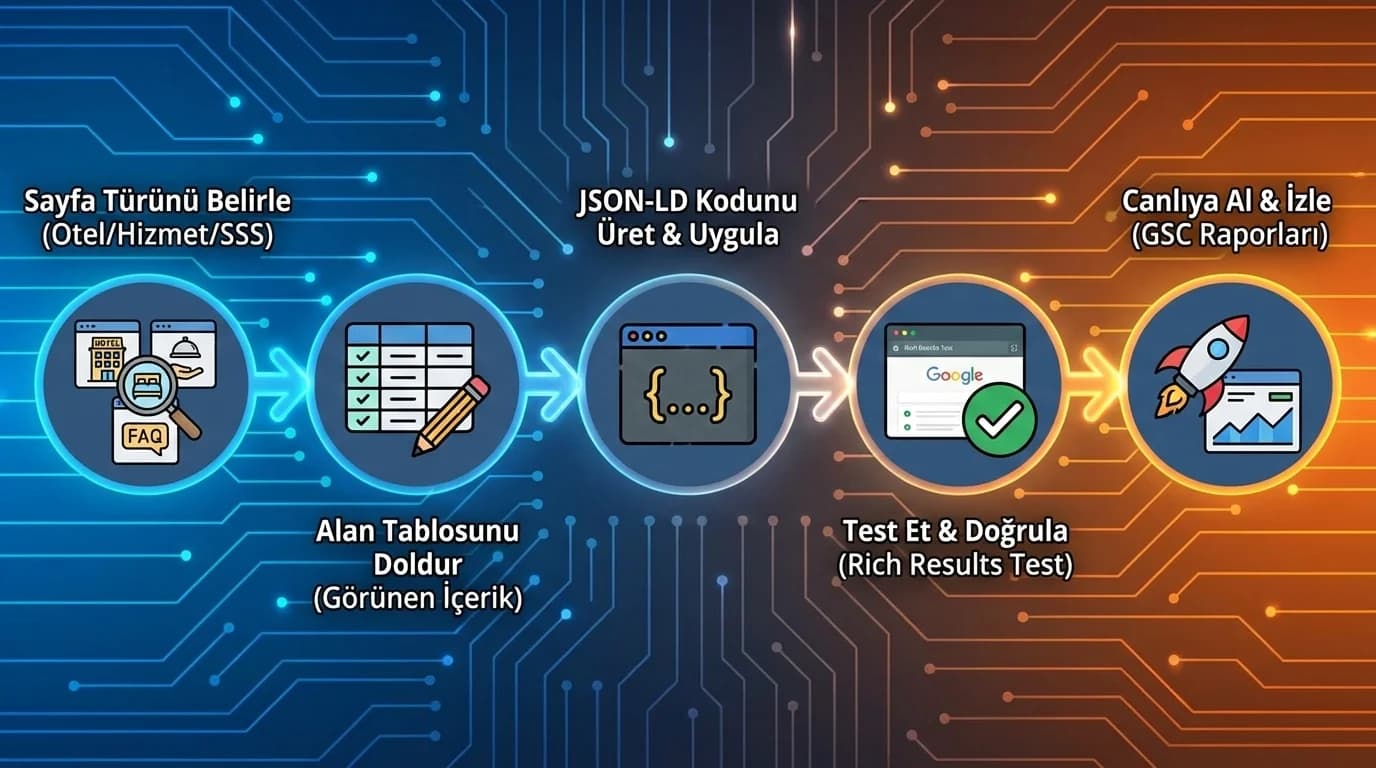 Schema seçimi ve test/doğrulama akışı diyagramı