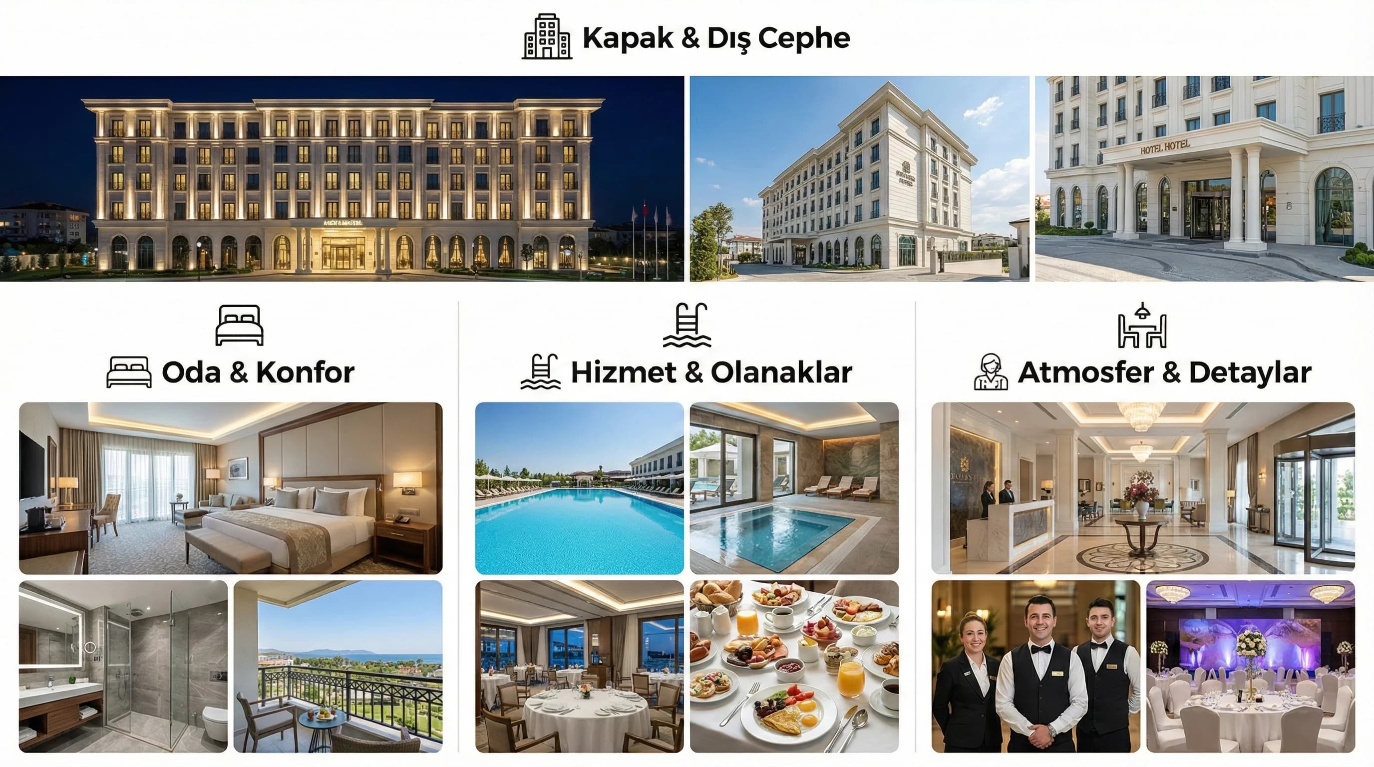 Örnek otel GBP fotoğraf seti kolajı