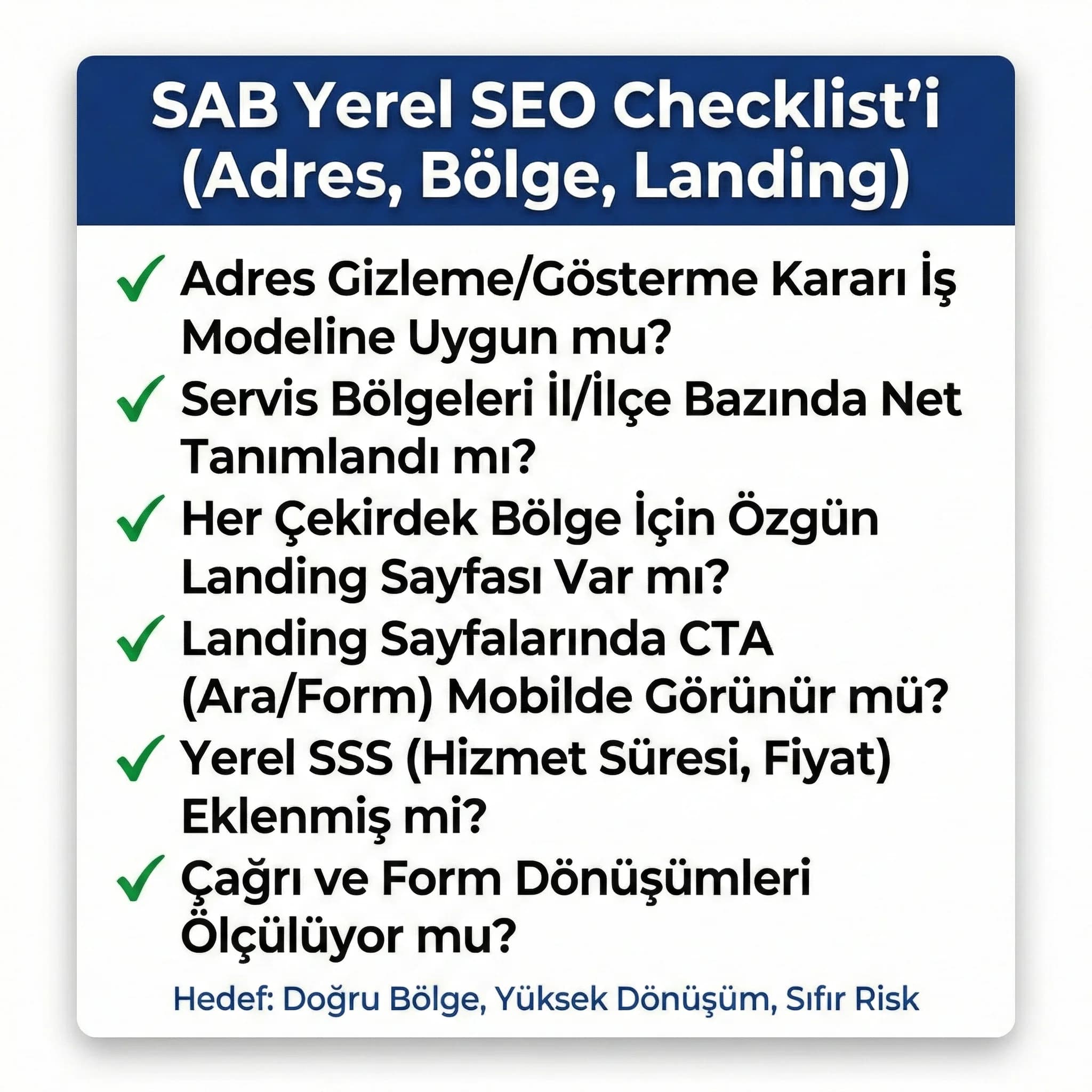 SAB checklist kartı
