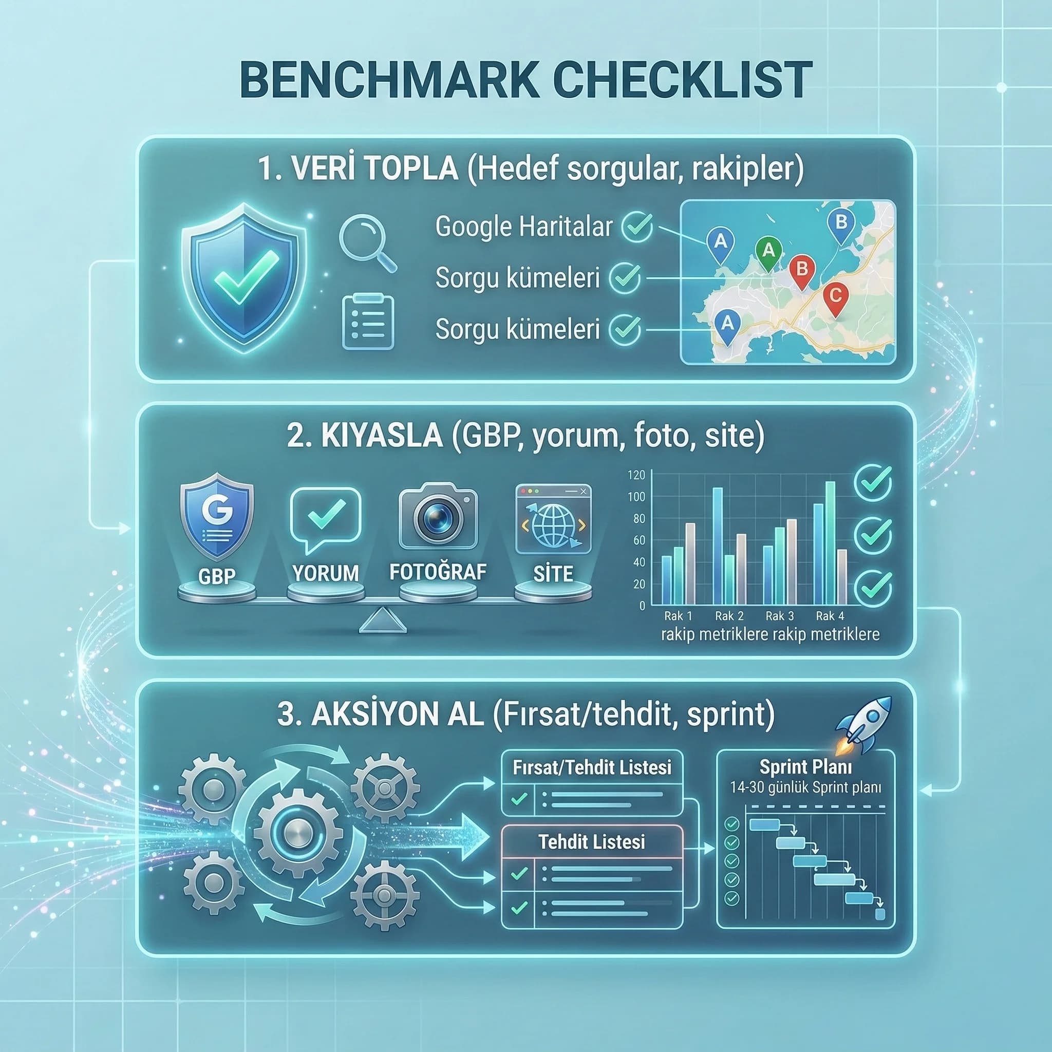 Alt işletme SEO checklist kartı