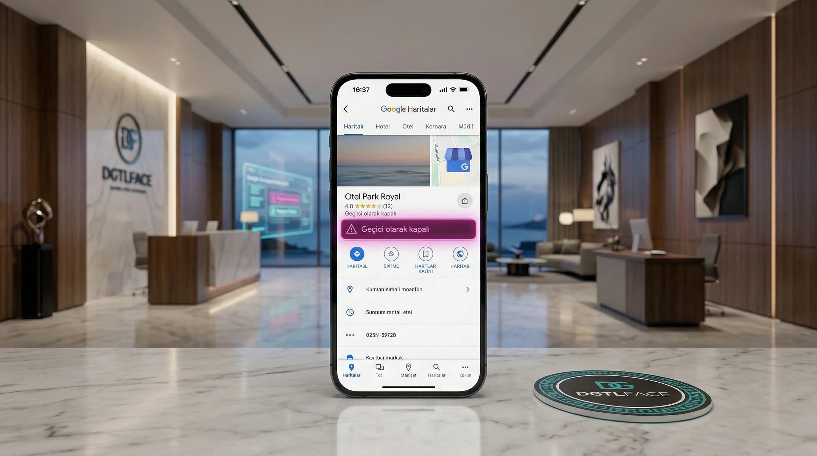 GBP geçici kapalı mockup