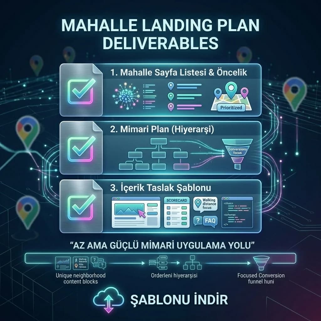 Mahalle sayfa listesi ve plan deliverables kartı