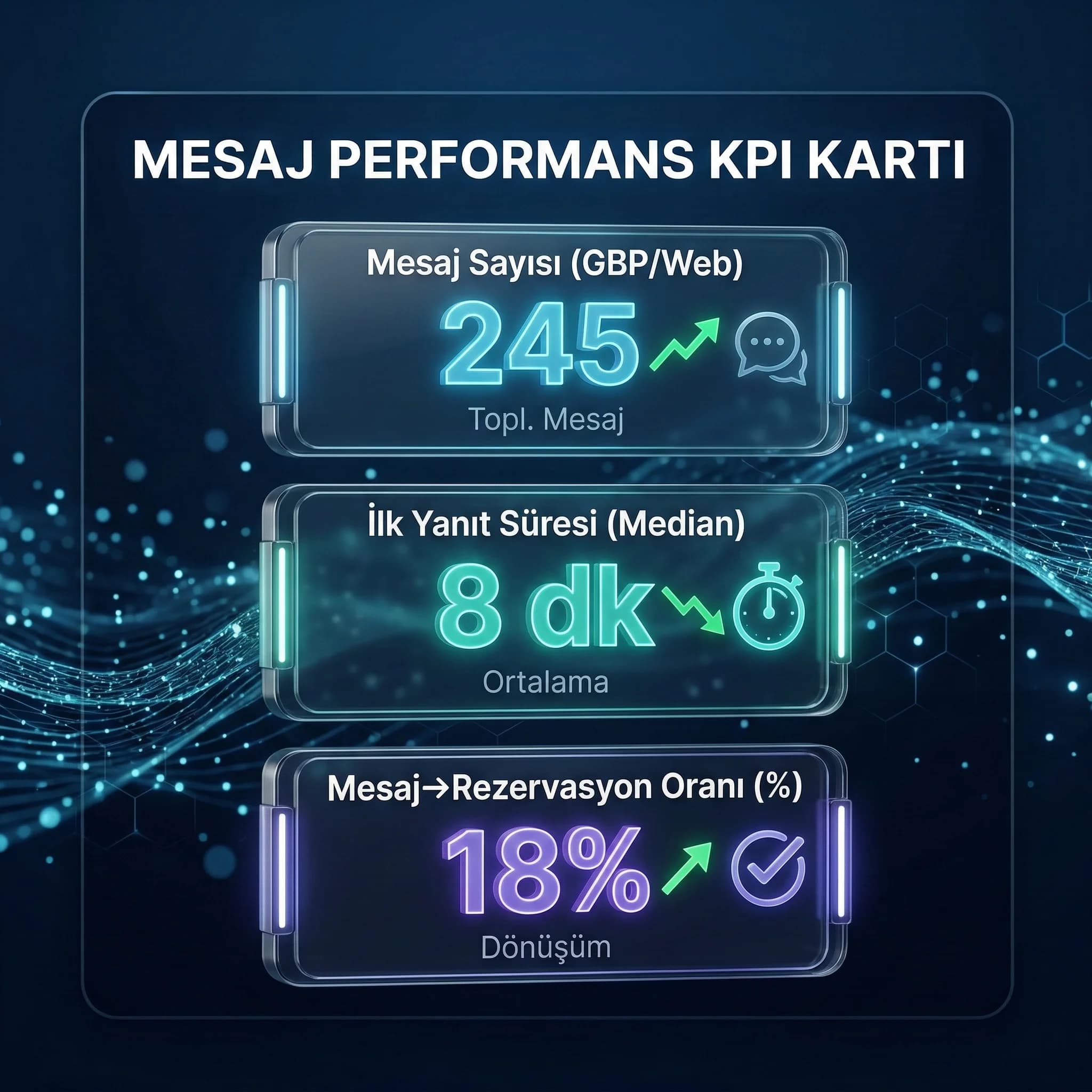 Mesaj performans KPI kartı