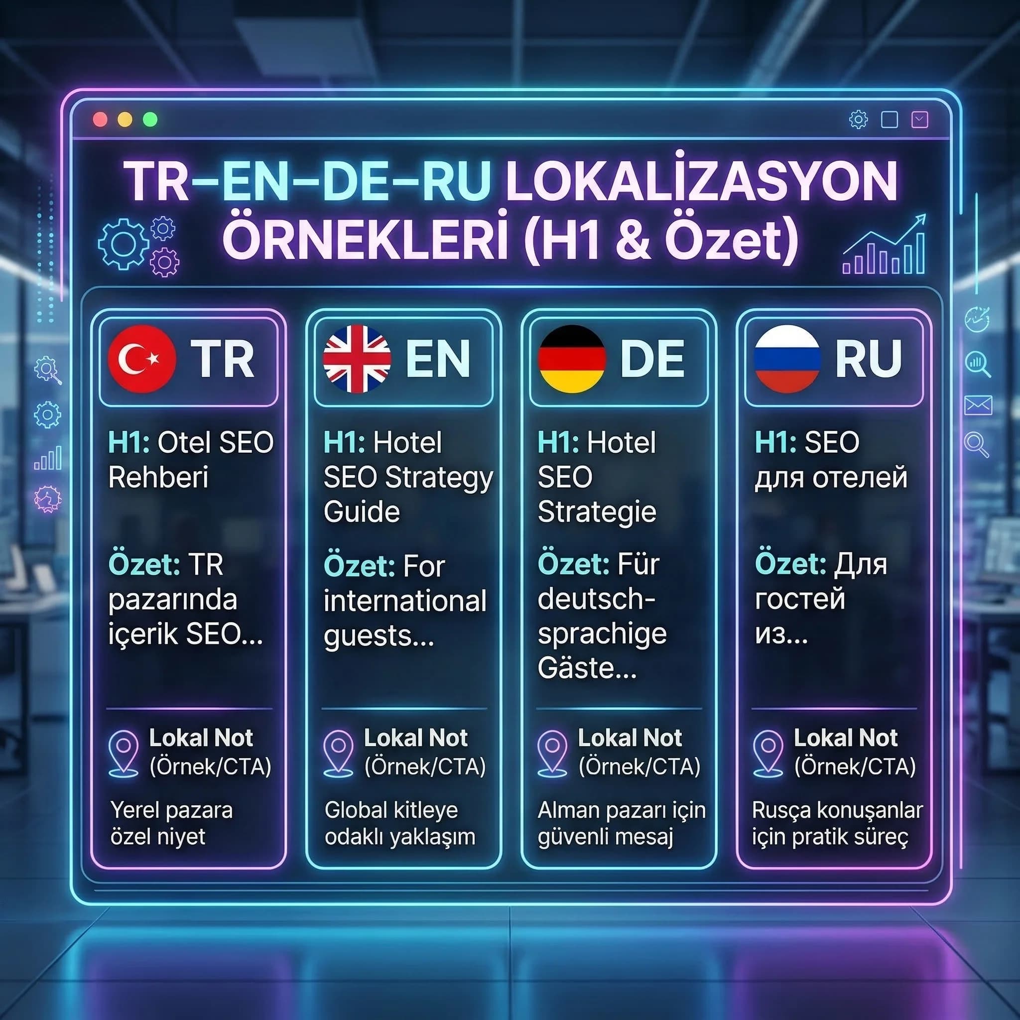 TR EN DE RU H1 özet örnekleri, içerik eşleştirme çıktıları