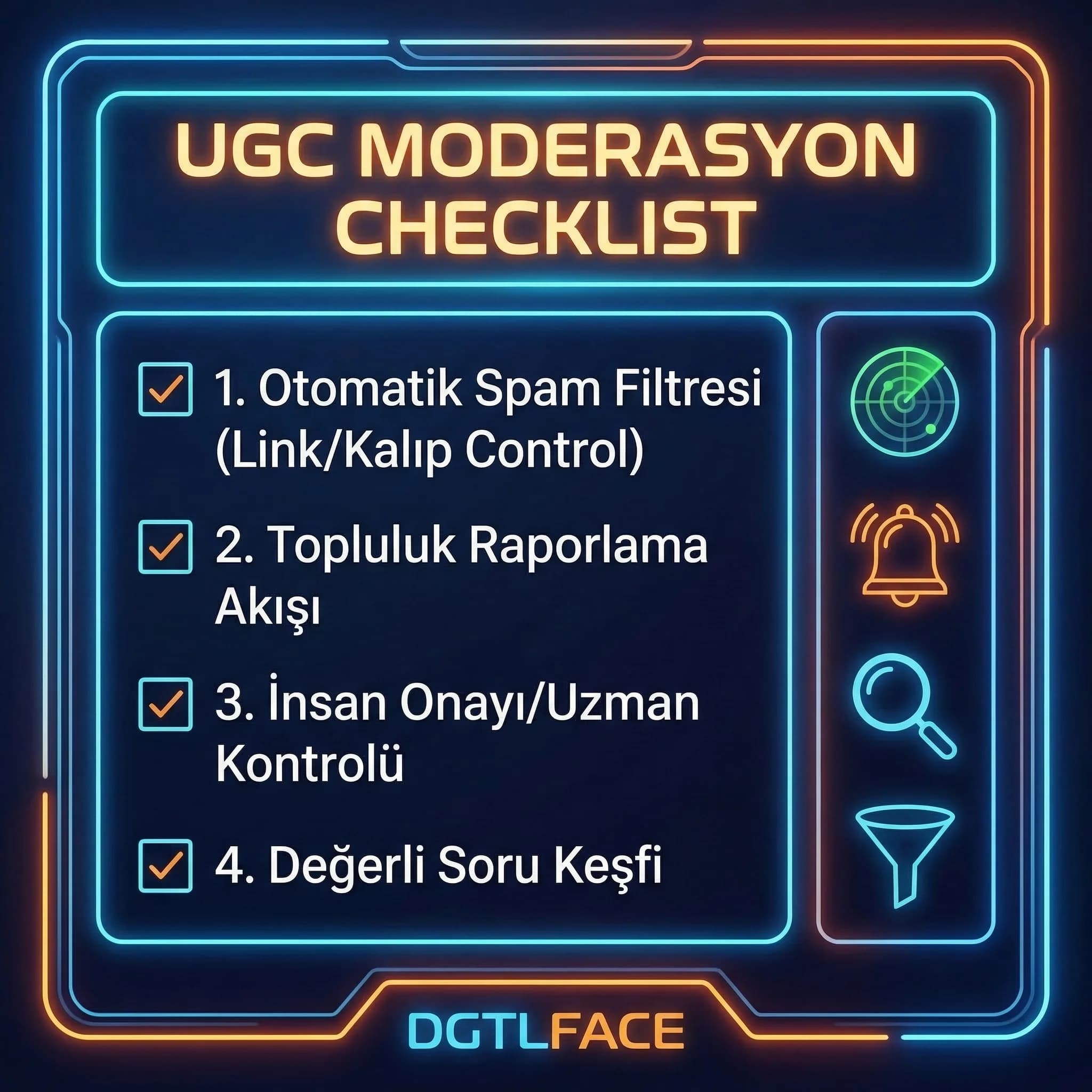 Forum hub–cluster mimarisi, kategori ve içerik akışı diyagramı