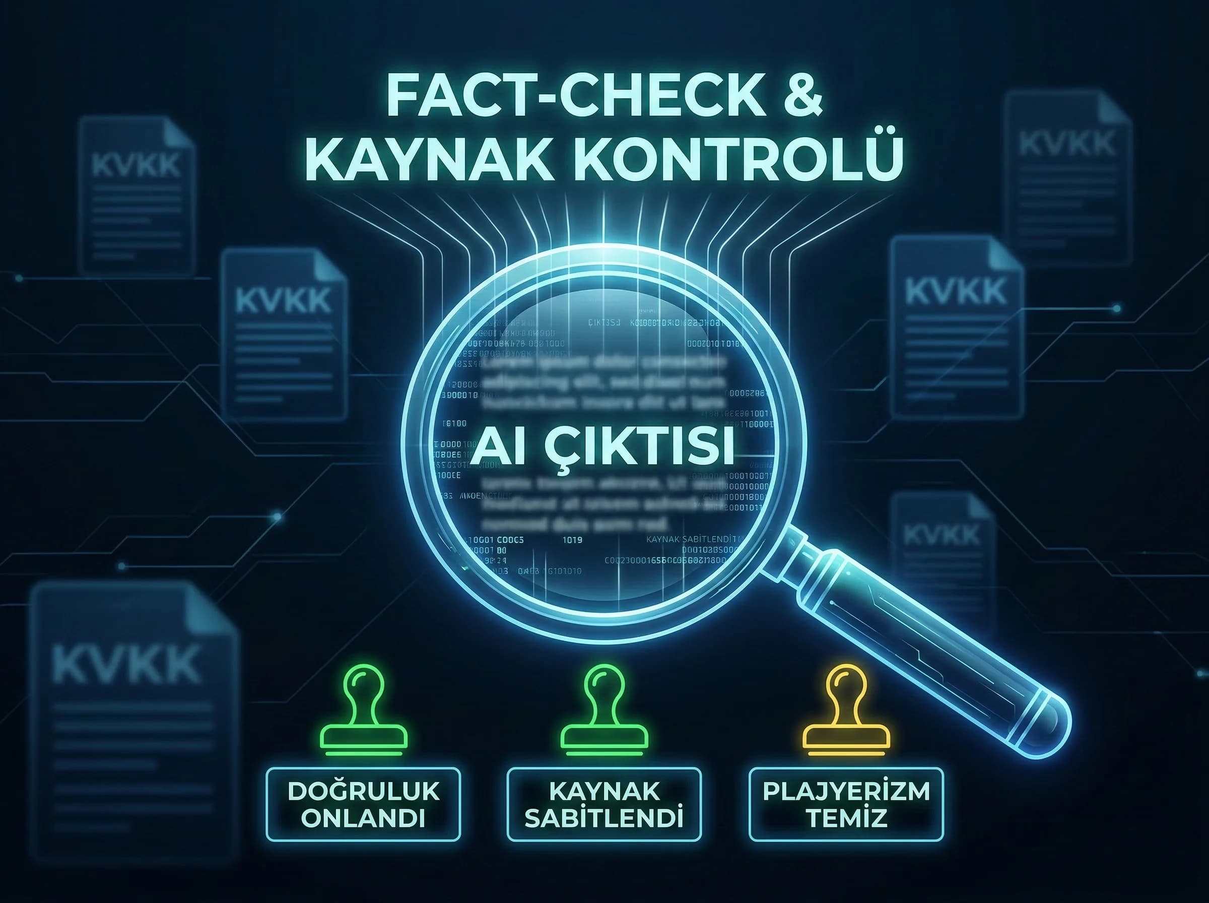 Fact-check ve kaynak kontrolü, güvenli AI içerik yönetimi