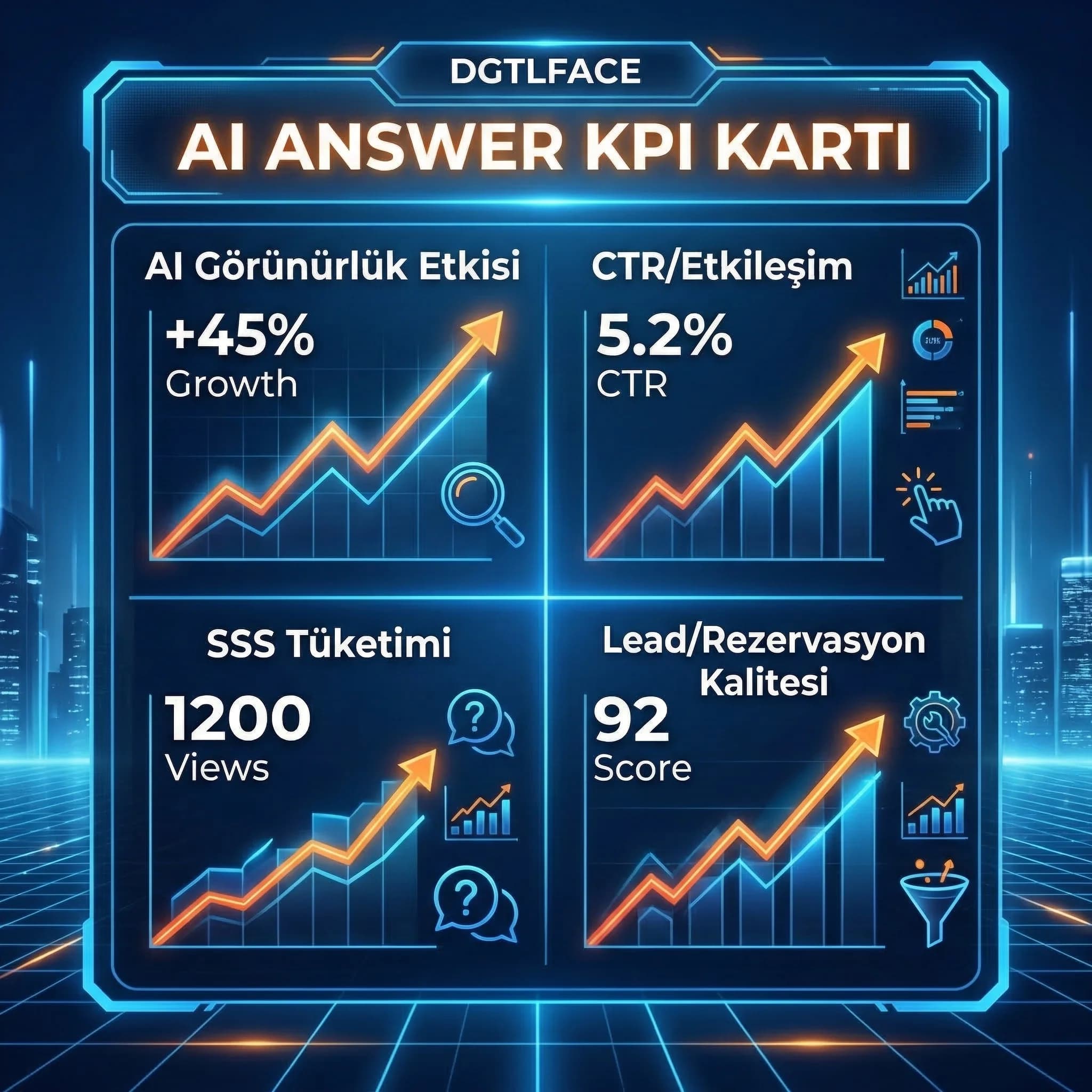 AI answer KPI kartı, görünürlük ve dönüşüm sinyali takibi