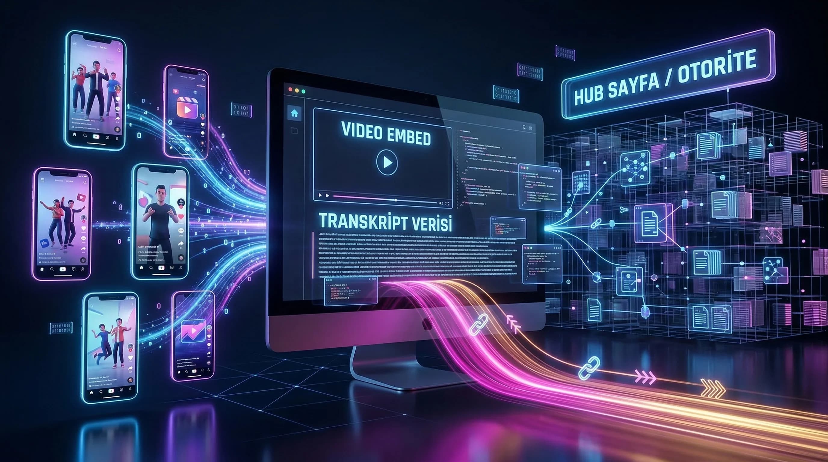 Blog video short köprüsü, transkript ve hub link akışı