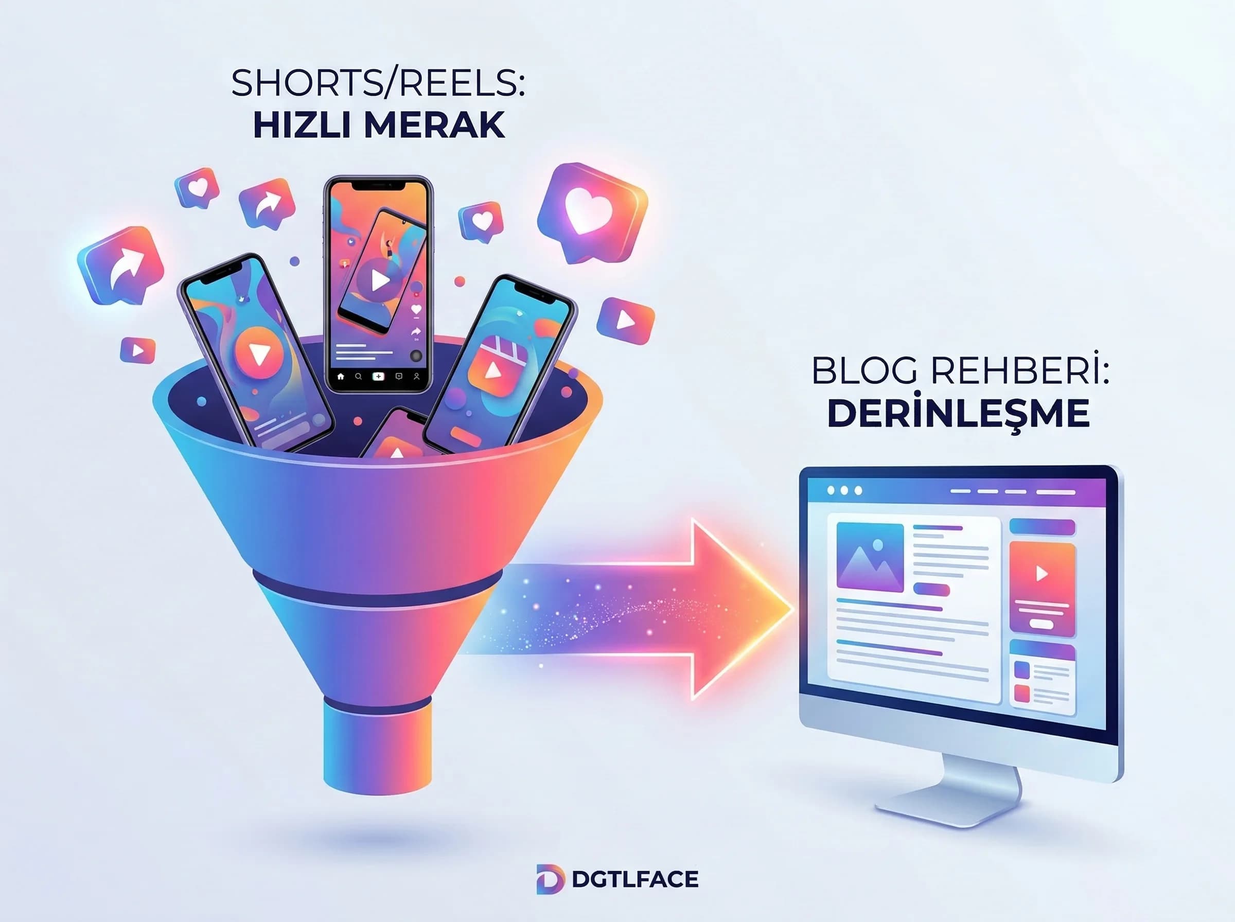 Shorts ve Reels rolü, keşiften blog rehbere geçiş planı