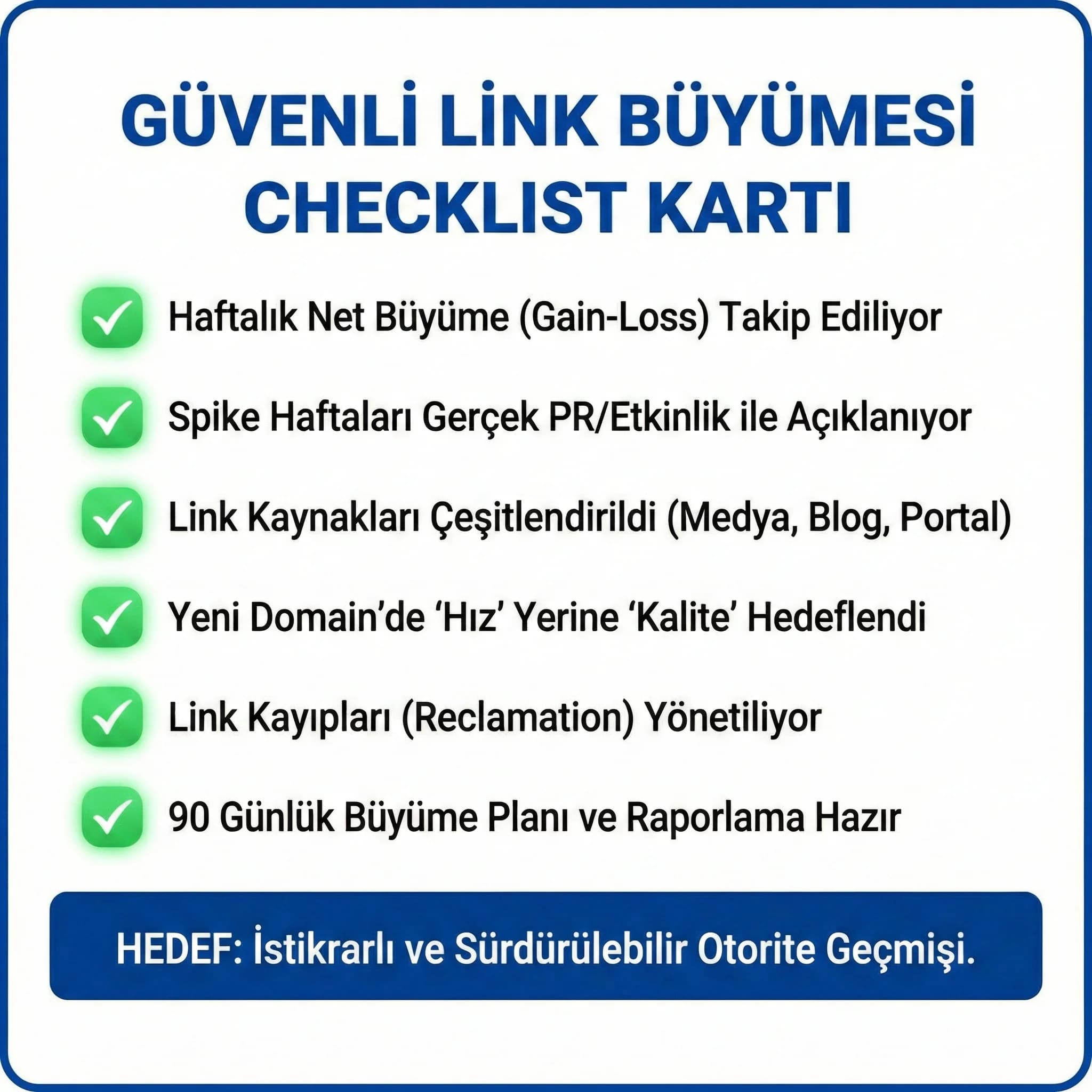 Mention→link checklist + hızlı uygulama + turizm otel örnekler