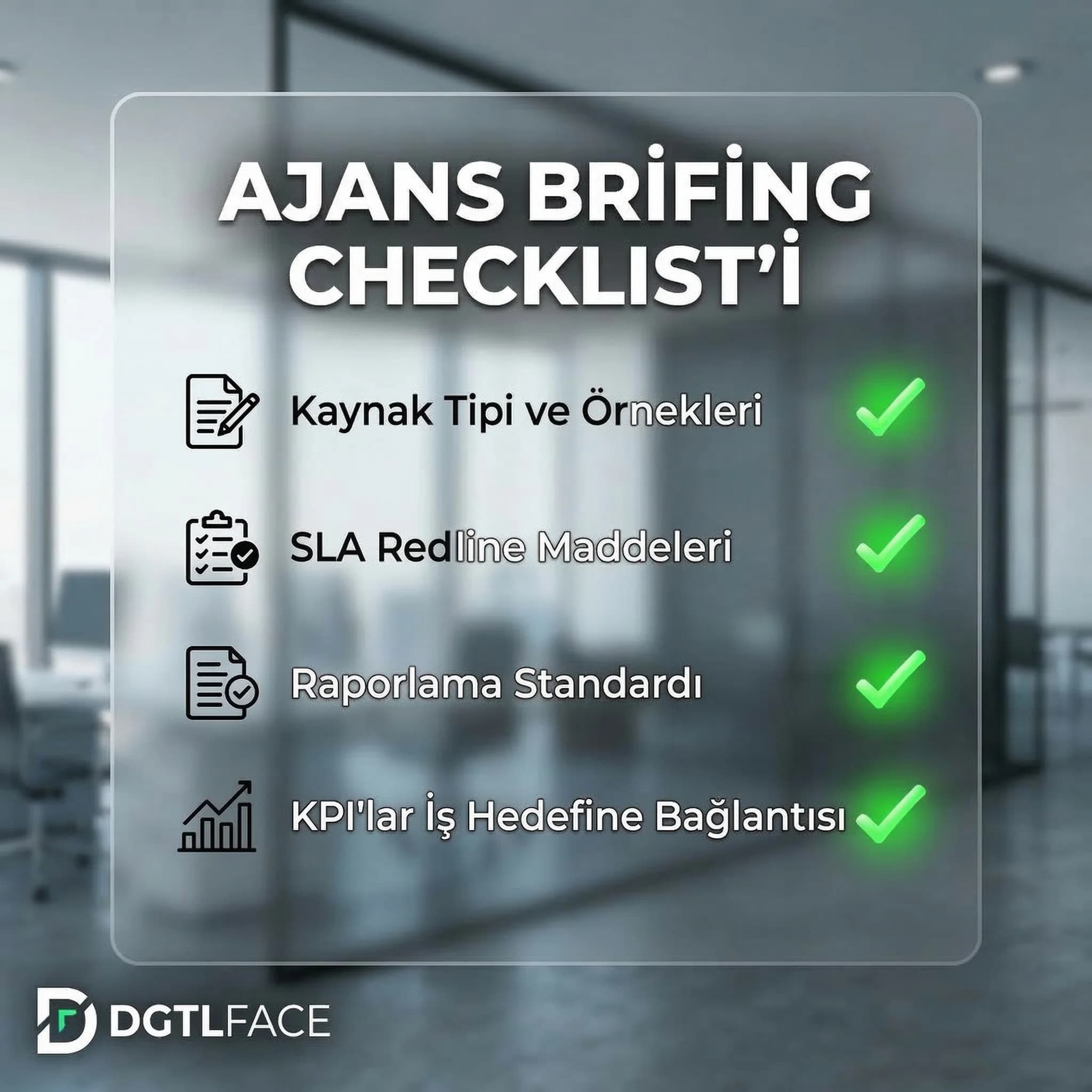 Ajans brifing checklist’i, seçim kriterleri ve soru seti