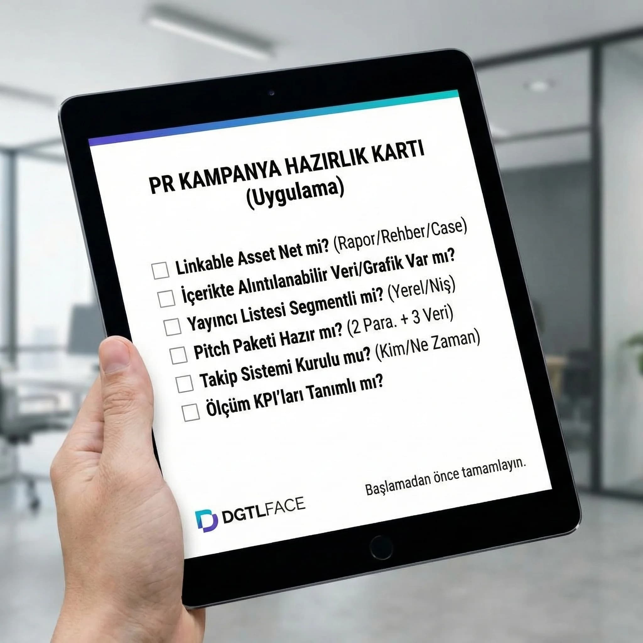 Dijital PR kampanya hazırlık checklist’i, link earning uygulama kartı